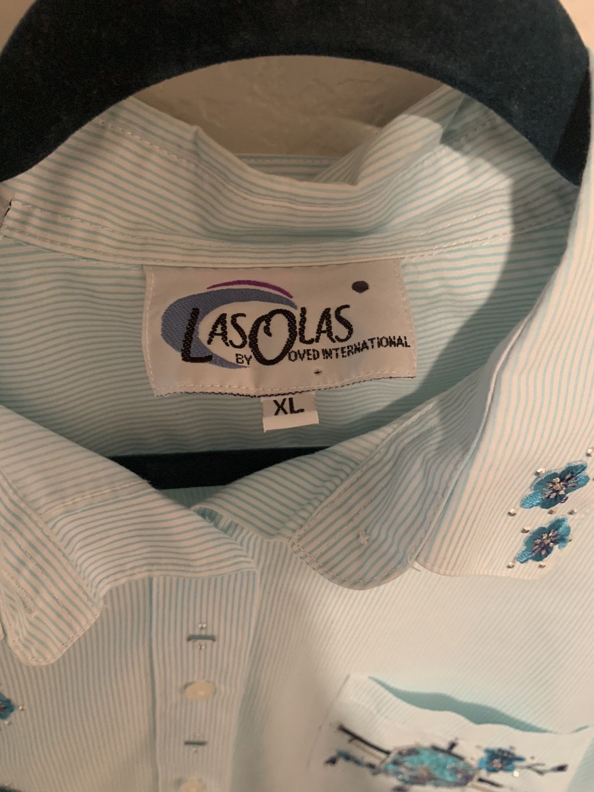 Other Embroidered aqua asian button down Size XL / US 12-14 / IT 48-50 - 3 Thumbnail