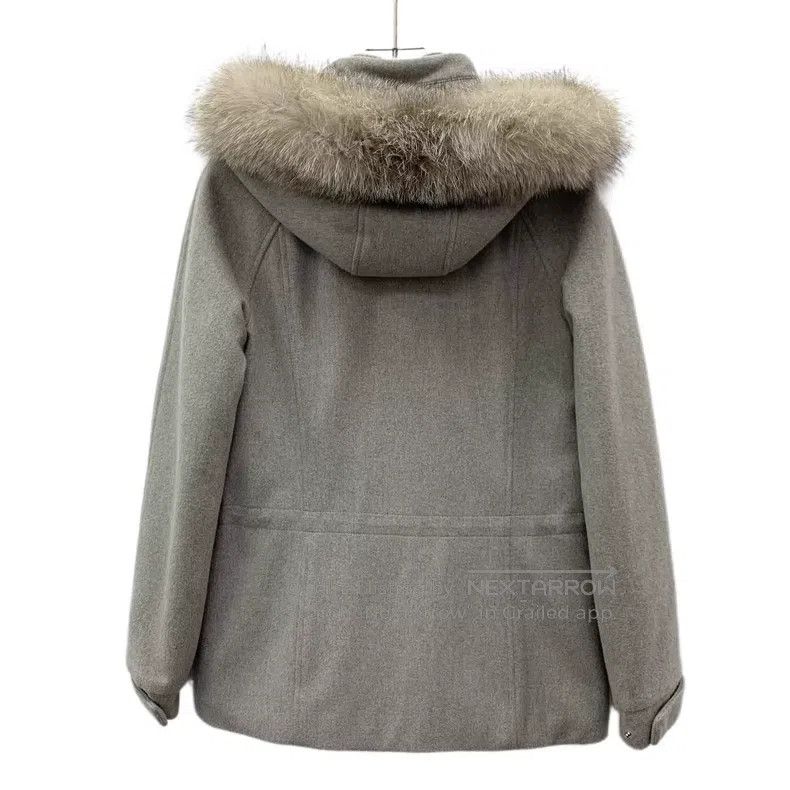Loro Piana Loro Piana Gray Cashmere Hooded Cotton Jacket with Fur Col Size XXS / US 00 / IT 34 - 2 Thumbnail