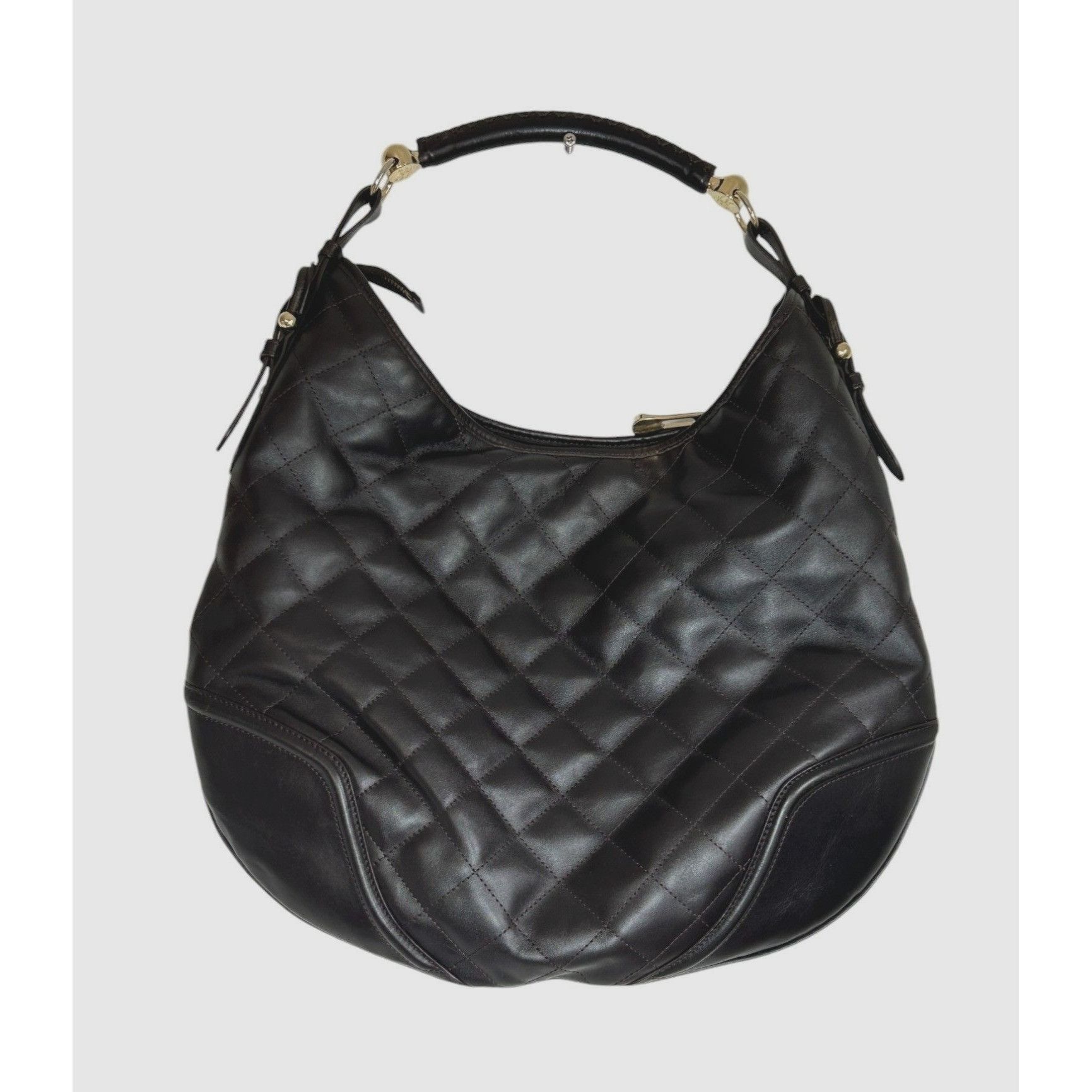 Burberry Burberry Hoxton Quilted Leather Hobo Bag in Brown - PreOwned Size ONE SIZE - 2 Thumbnail