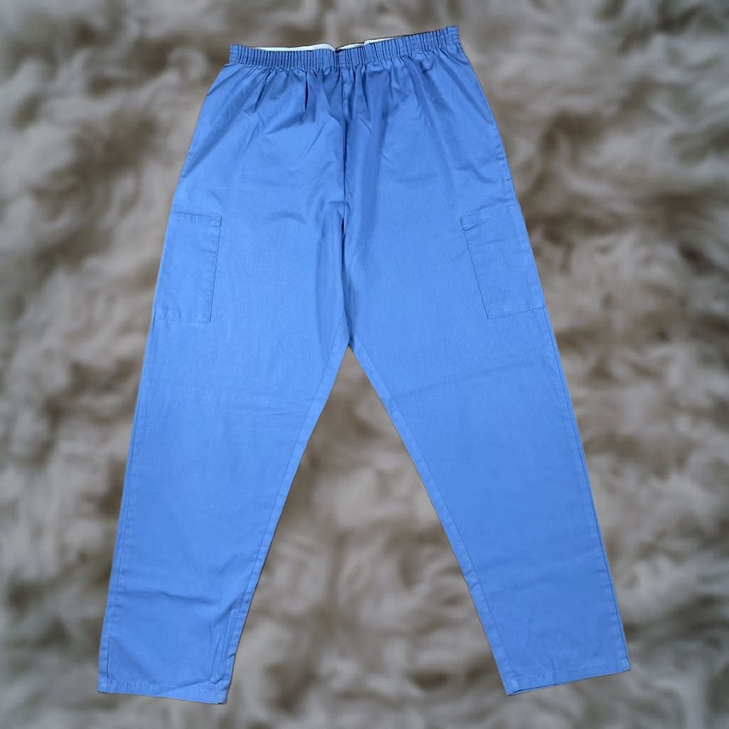 Vintage Working Scrubs BY White Swan Scrub Pants Bottom Womens Size M Medium Blue Cotton Blend Solid 90s 2000s Womens Size 32" / US 10 / IT 46 - 1 Thumbnail