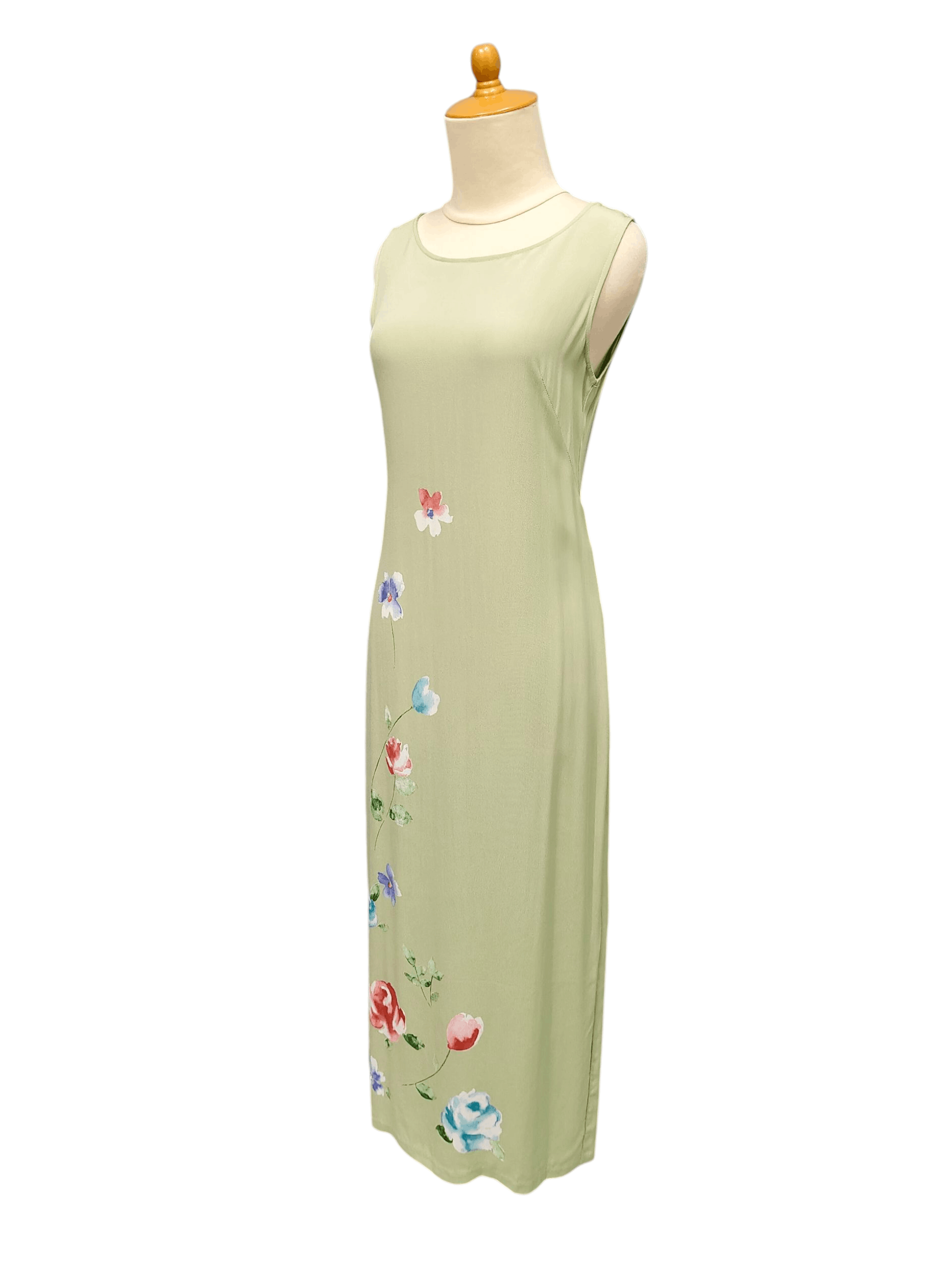 Vintage 90s Laura Ashley Flowers Art Viscose Maxi Dress Size M / US 6-8 / IT 42-44 - 3 Thumbnail