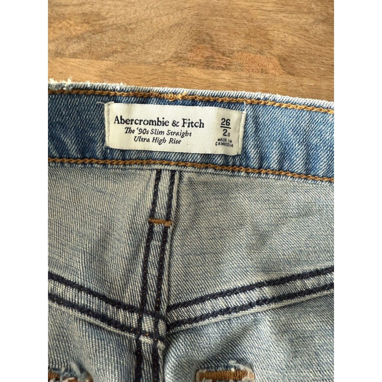 Abercrombie & Fitch Abercrombie & Fitch Jeans 90s Slim Straight High Rise Womens 2 27x26 Blue Denim Cotton Blend 5-Pocket 26 Inseam Womens Size 26" / US 2 / IT 38 - 3 Thumbnail