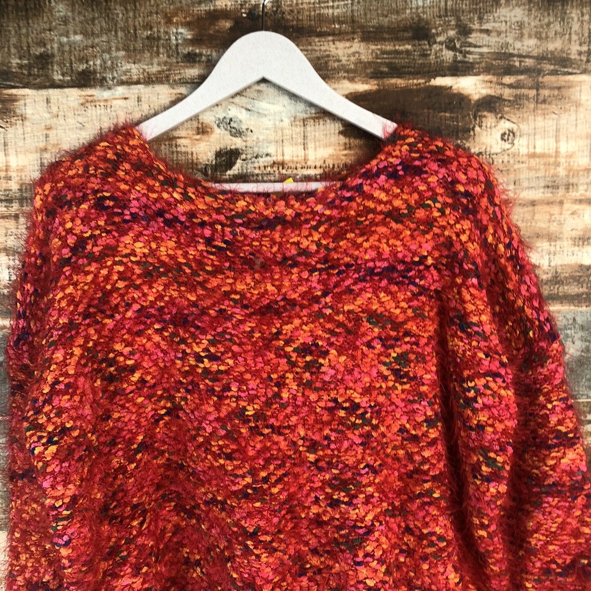 Homespun Knitwear DL Whoo Aa Red Mohair shaggy fur Knitwear #C323 Size M / US 6-8 / IT 42-44 - 5 Thumbnail