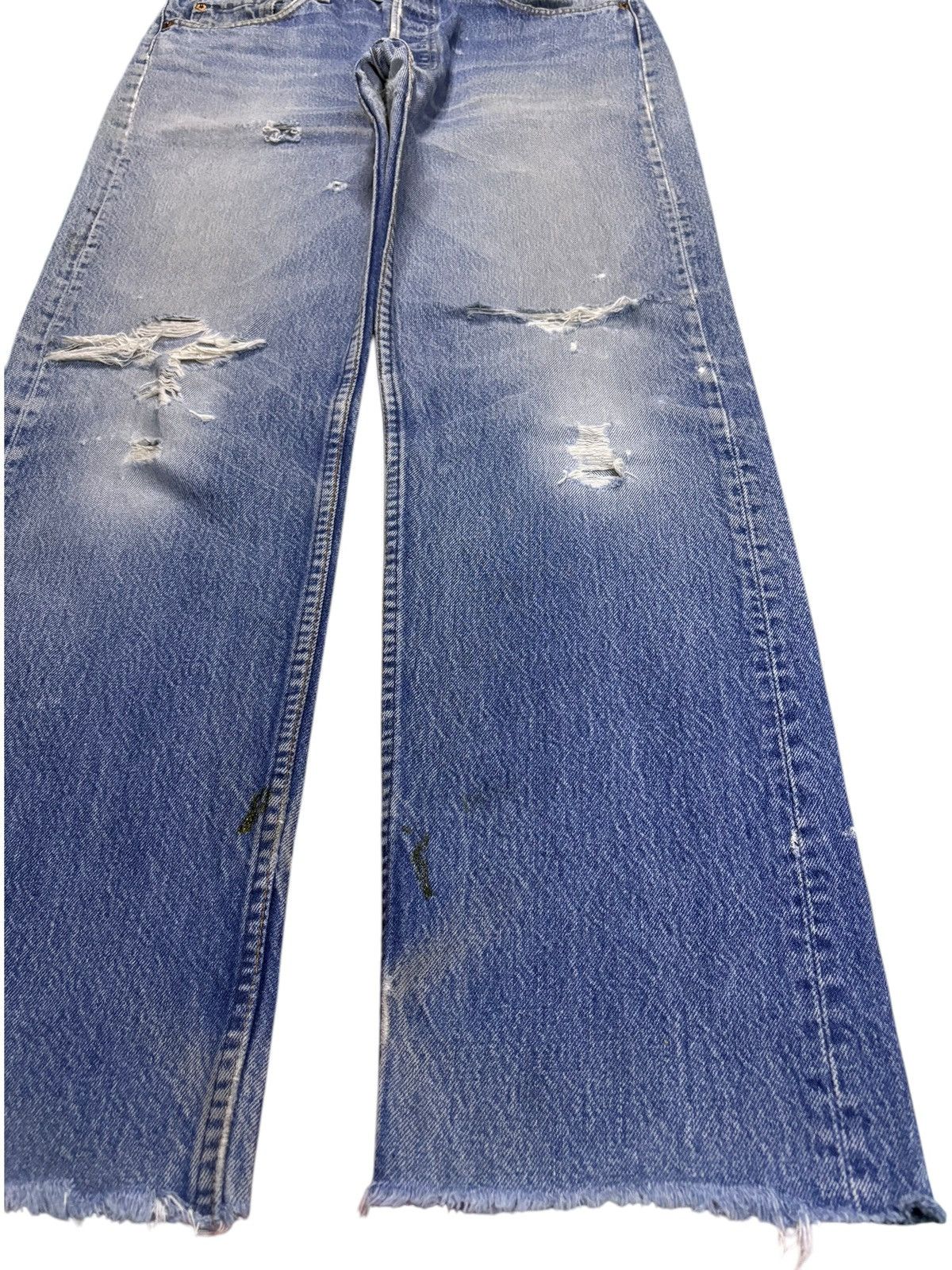 Levi's Vintage 90s Levis 501xx Faded Wash Distress Loose Jeans Size US 33 - 7 Thumbnail