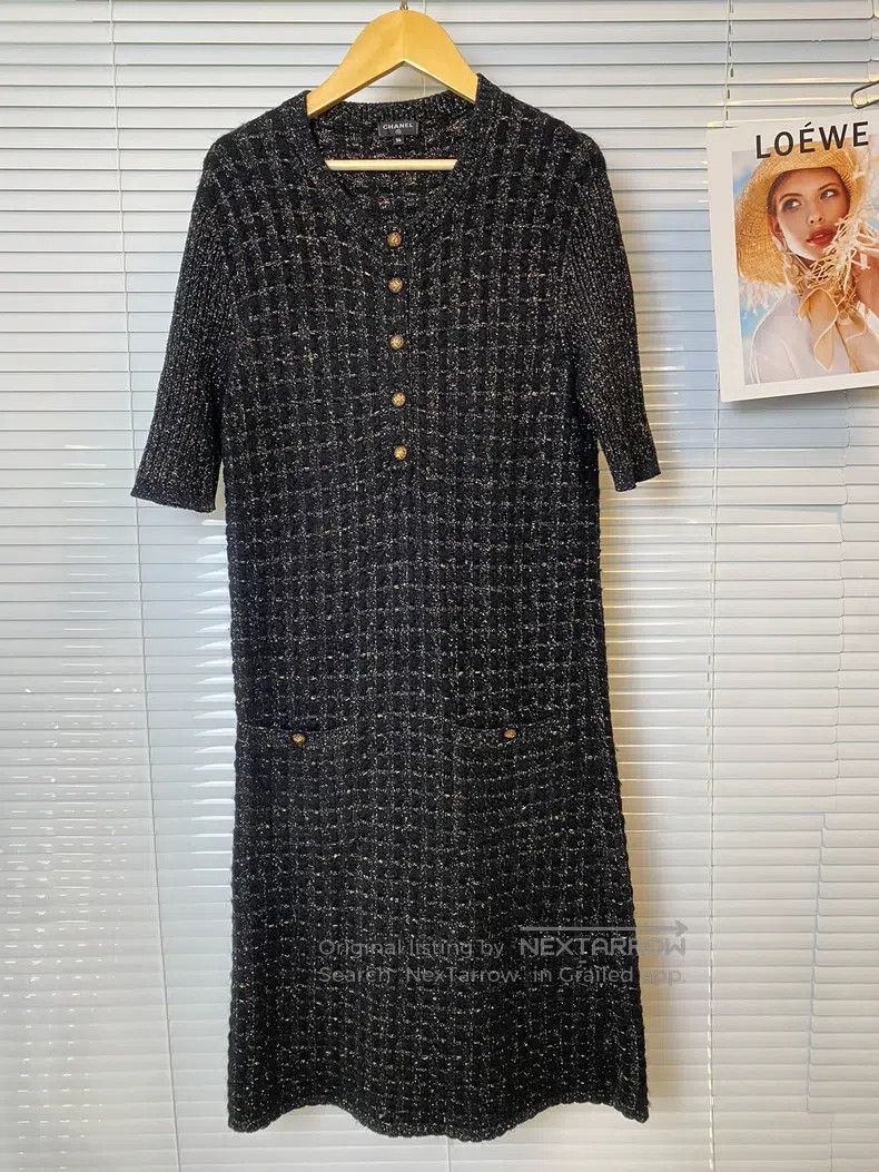 Chanel Chanel Black gold knitted dress Size XS / US 0-2 / IT 36-38 - 1 Thumbnail