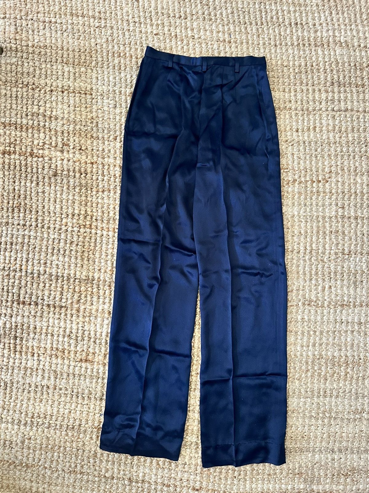 Other GUNEXT Navy Satin Pleated Pants Trousers SZ 6 MADE IN ITALY Size 28" / US 6 / IT 42 - 3 Thumbnail