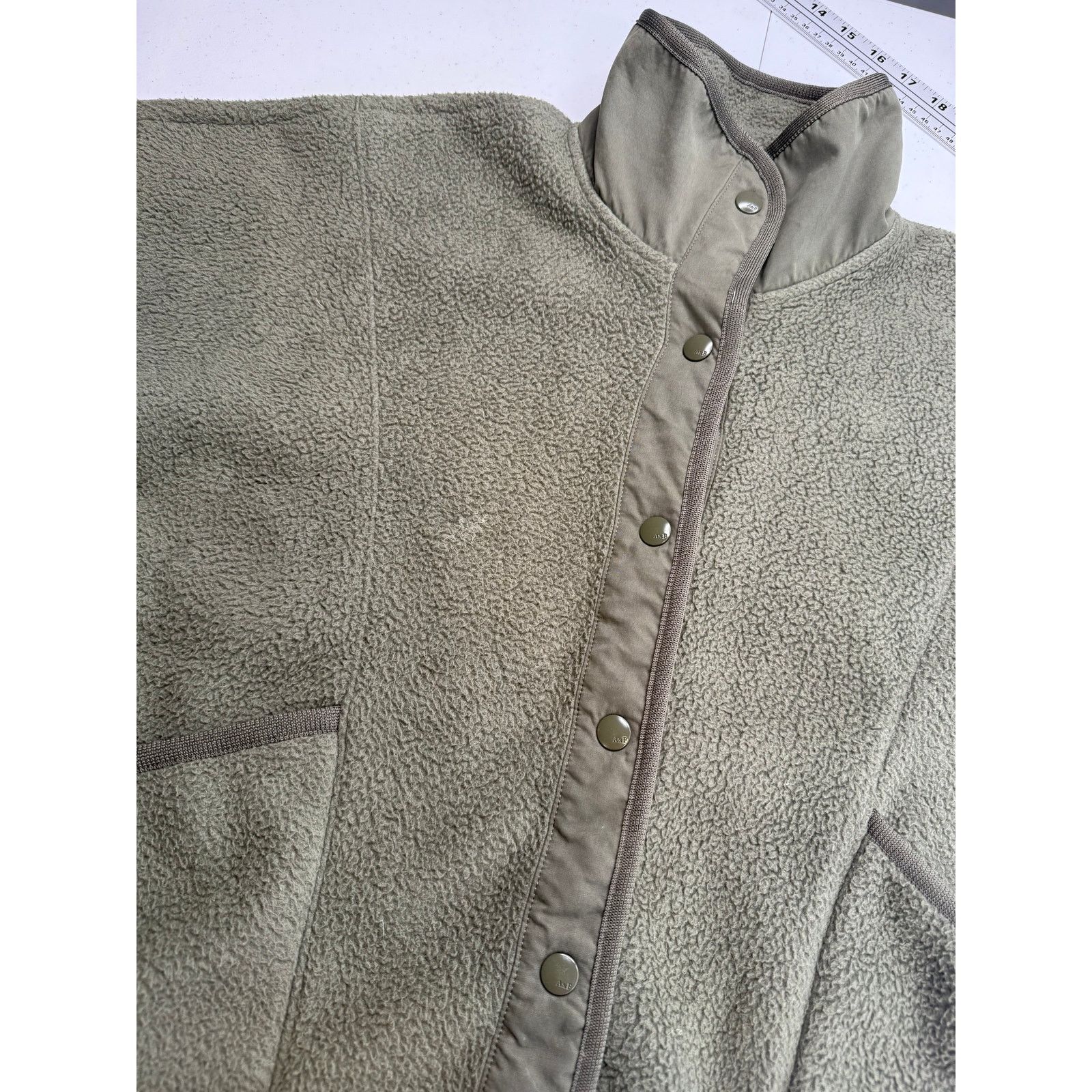 Abercrombie & Fitch Vintage Abercrombie & Fitch Fleece Jacket Olive Green Size M / US 6-8 / IT 42-44 - 7 Thumbnail