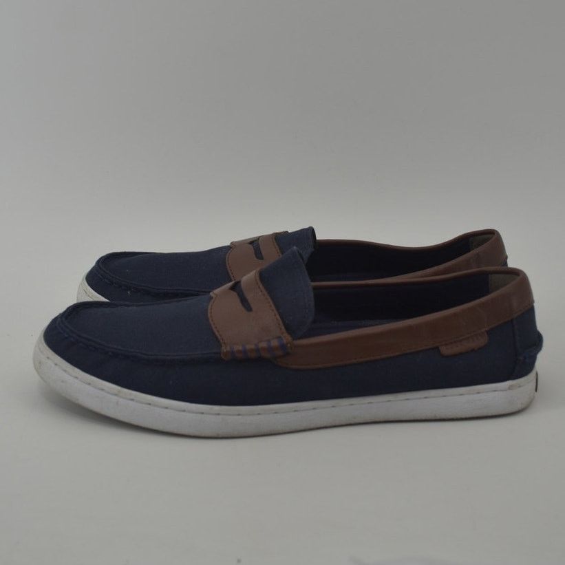 Cole Haan Cole Haan Nantucket Loafer Navy Blue Canvas Sneakers Sz 10M Size US 10 / EU 43 - 11 Thumbnail