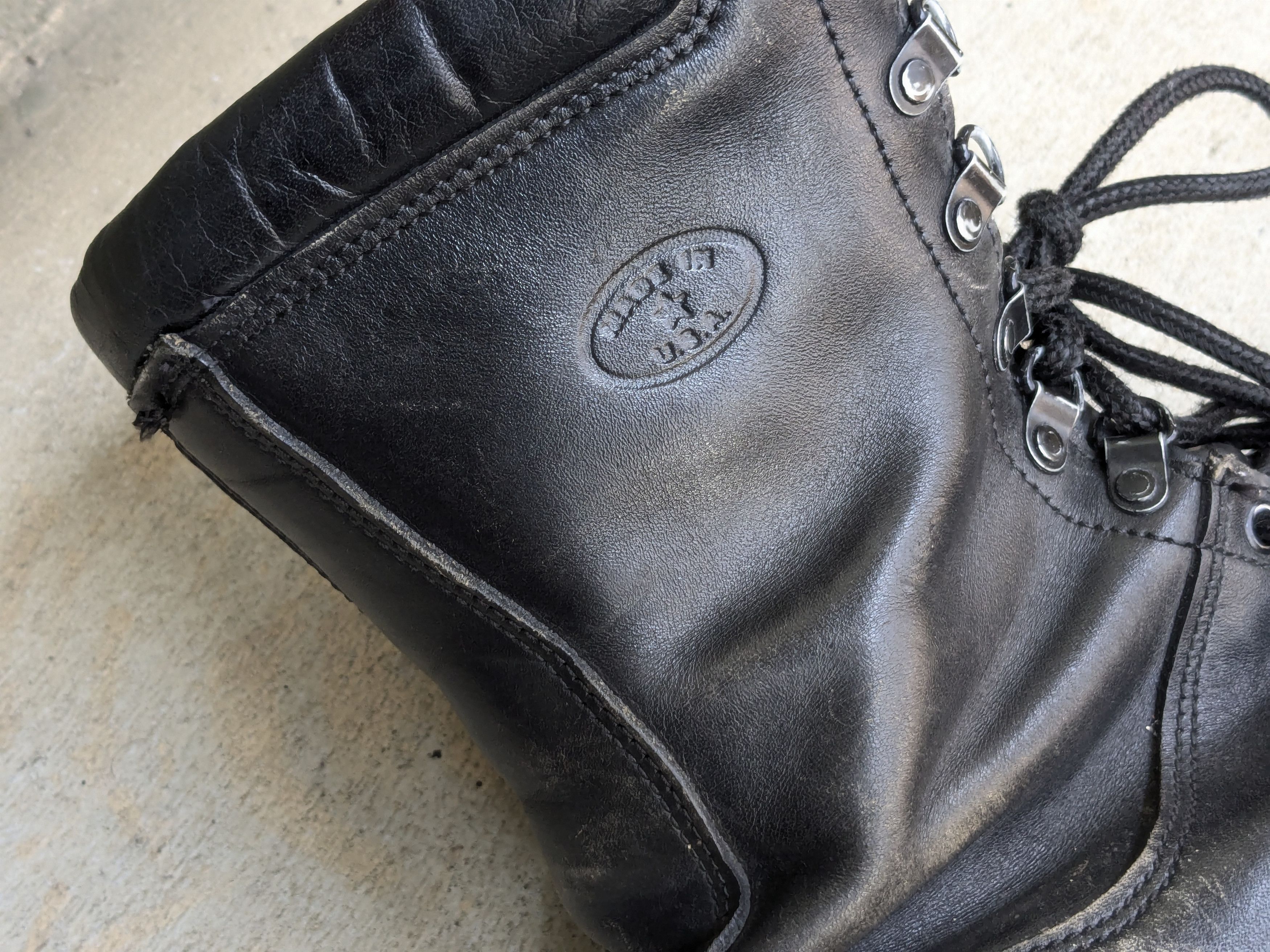 Genuine Leather × Vintage Vintage Boots Black Leather 10 Wide Work Rubber Combat Size US 10 / EU 43 - 13 Thumbnail