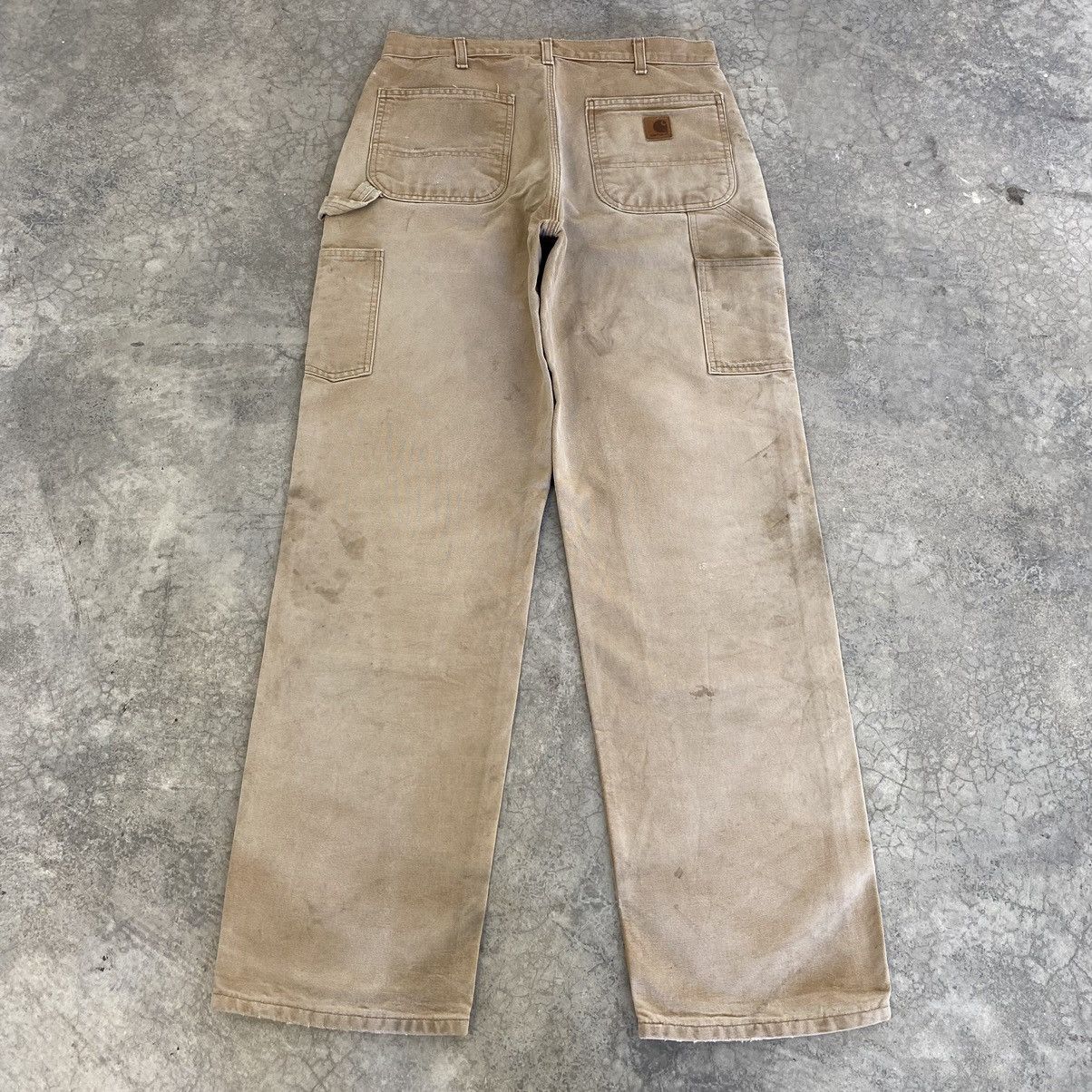 Carhartt VTG Carhartt Double Knee Faded Tan Dirty Carpenter Pants Size US 33 - 14 Thumbnail