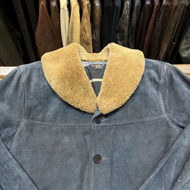 RRL Ralph Lauren RRL Ralph Lauren Blue dyed suede farmer's leather jacket Size US M / EU 48-50 / 2 - 6 Thumbnail
