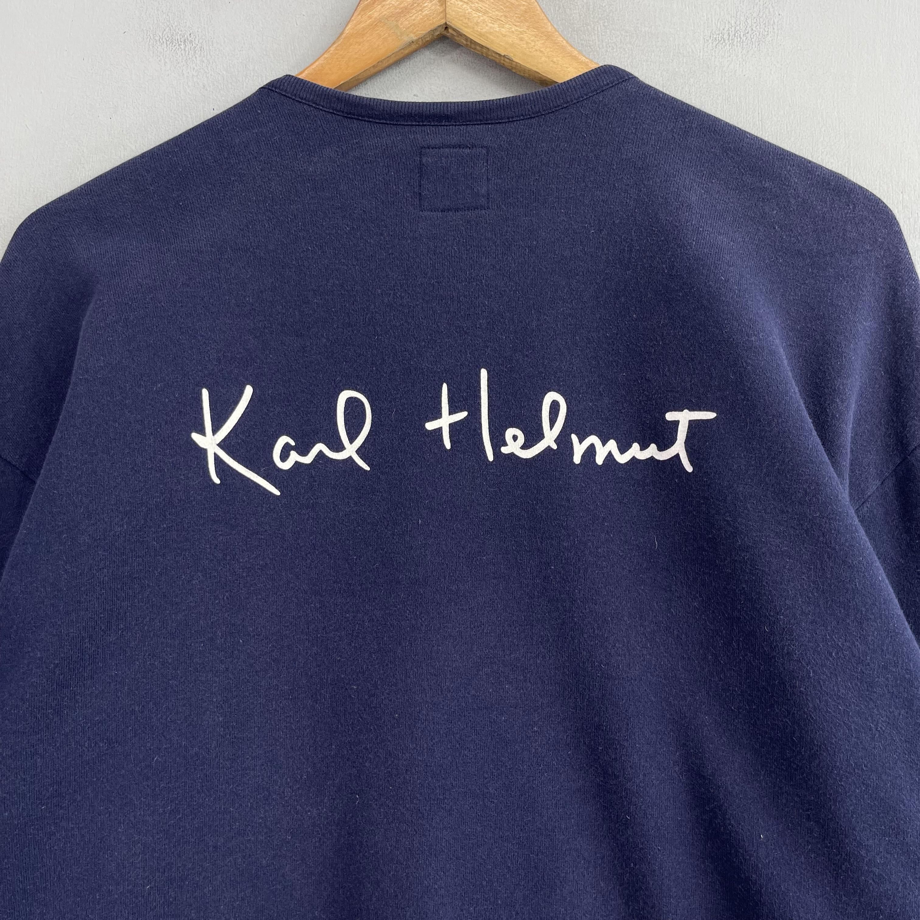 Japanese Brand × Vintage Vintage KARL HELMUT Spellout Button Snap Cardigan Sweater Size M / US 6-8 / IT 42-44 - 2 Thumbnail