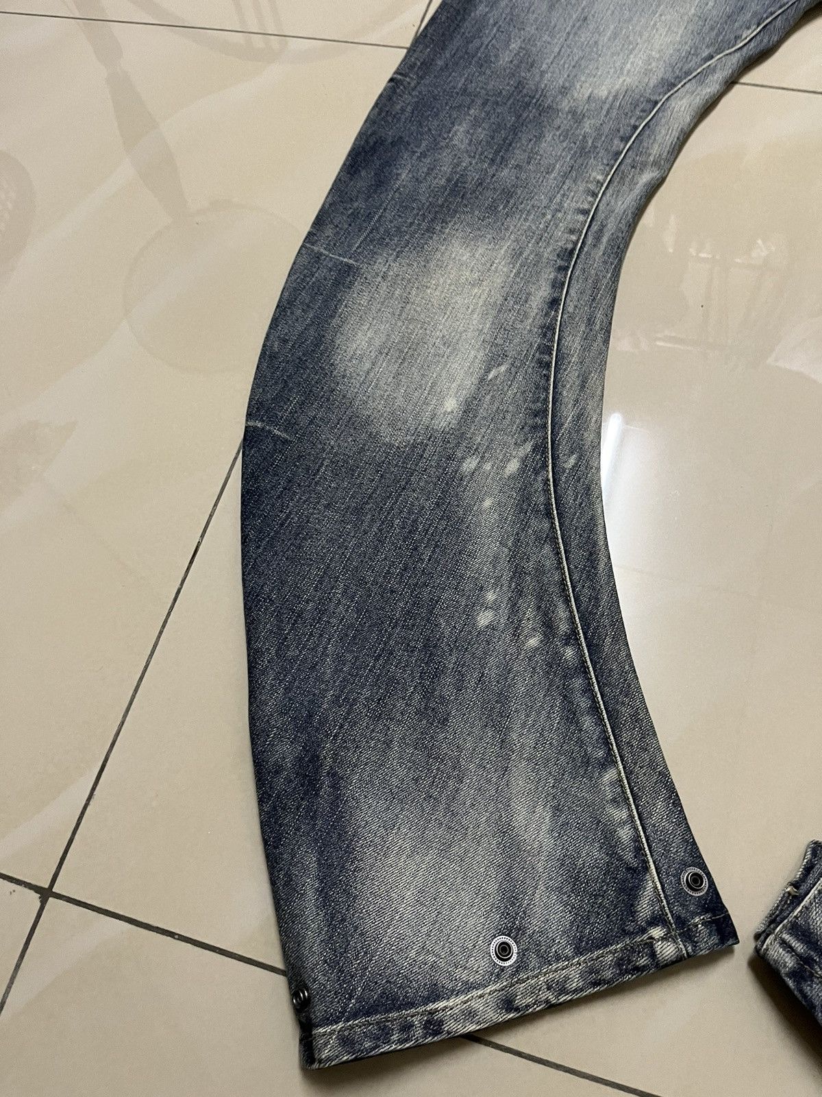 PPFM PPFM J spiral cut bondage curved punk style denim Size US 33 - 17 Thumbnail