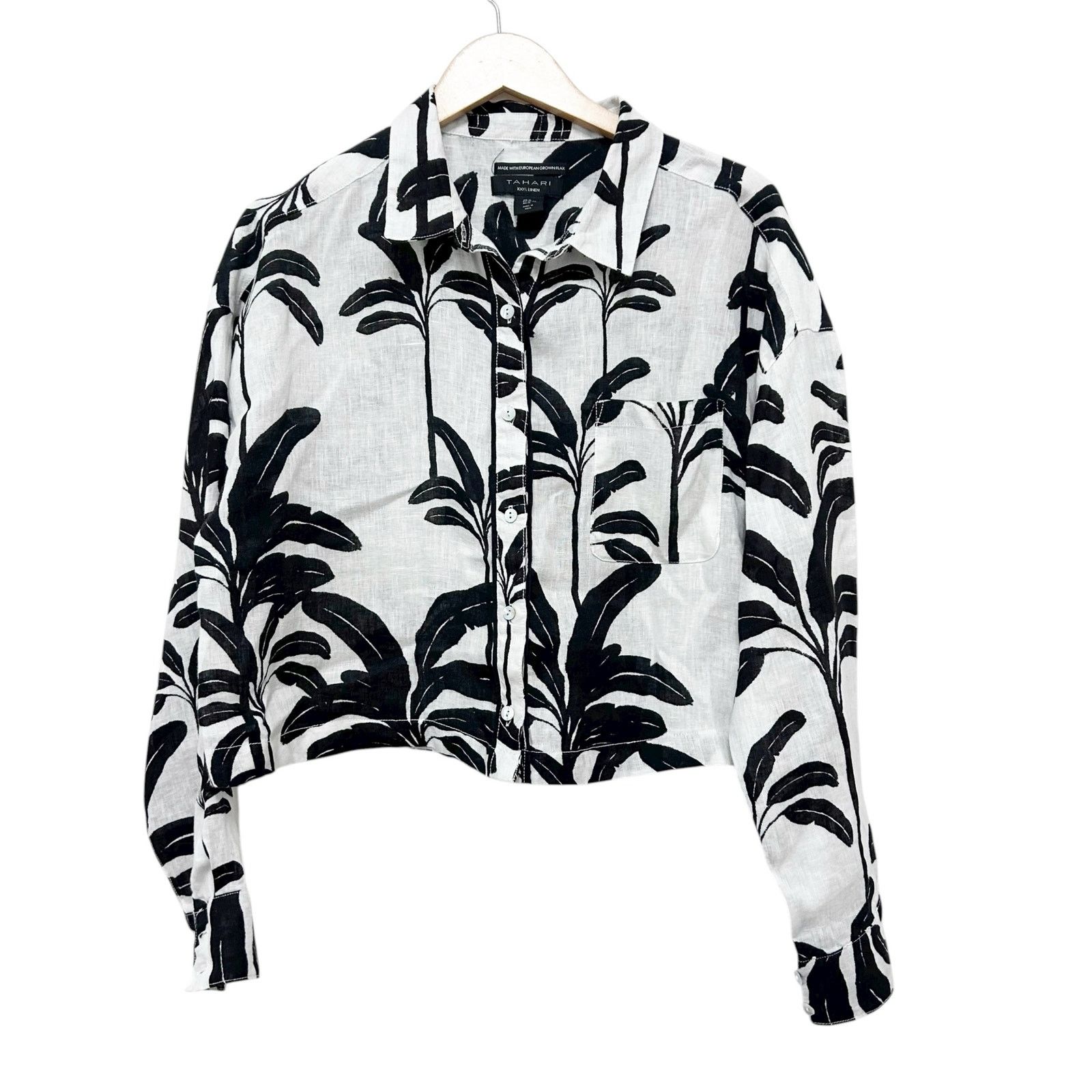 Other Tahari Black White Floral 100% Linen Long Sleeve Blouse XL Size XL / US 12-14 / IT 48-50 - 1 Thumbnail