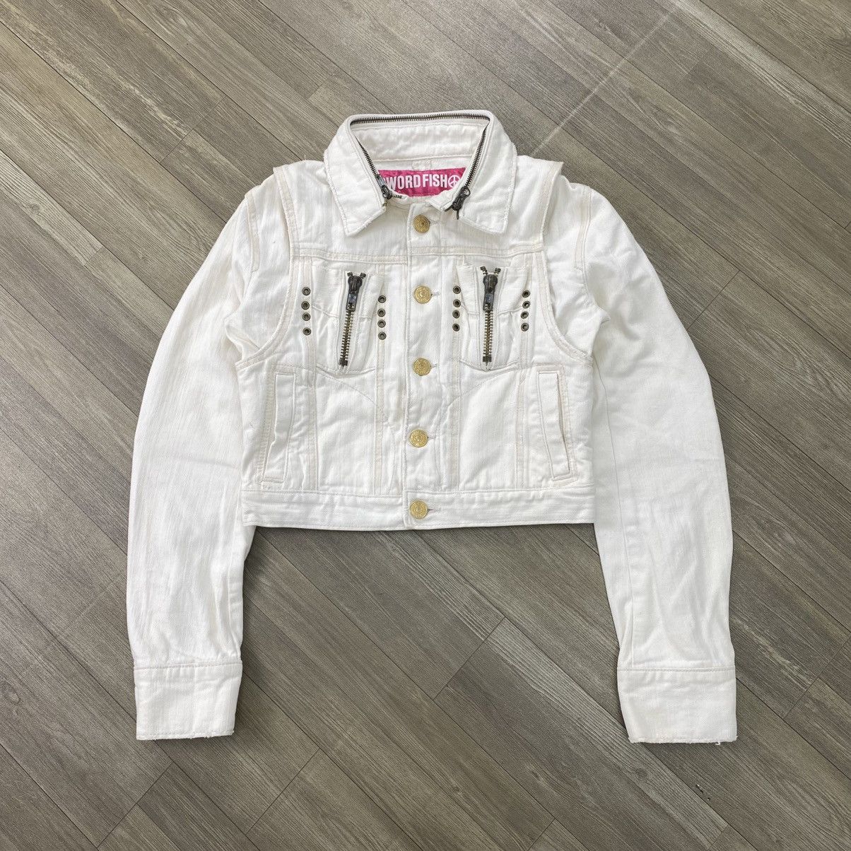 Japanese Brand 2000s Swordfish Studded Punk Lgb Style Bono Denim Jacket Y2K Size XS / US 0-2 / IT 36-38 - 2 Thumbnail