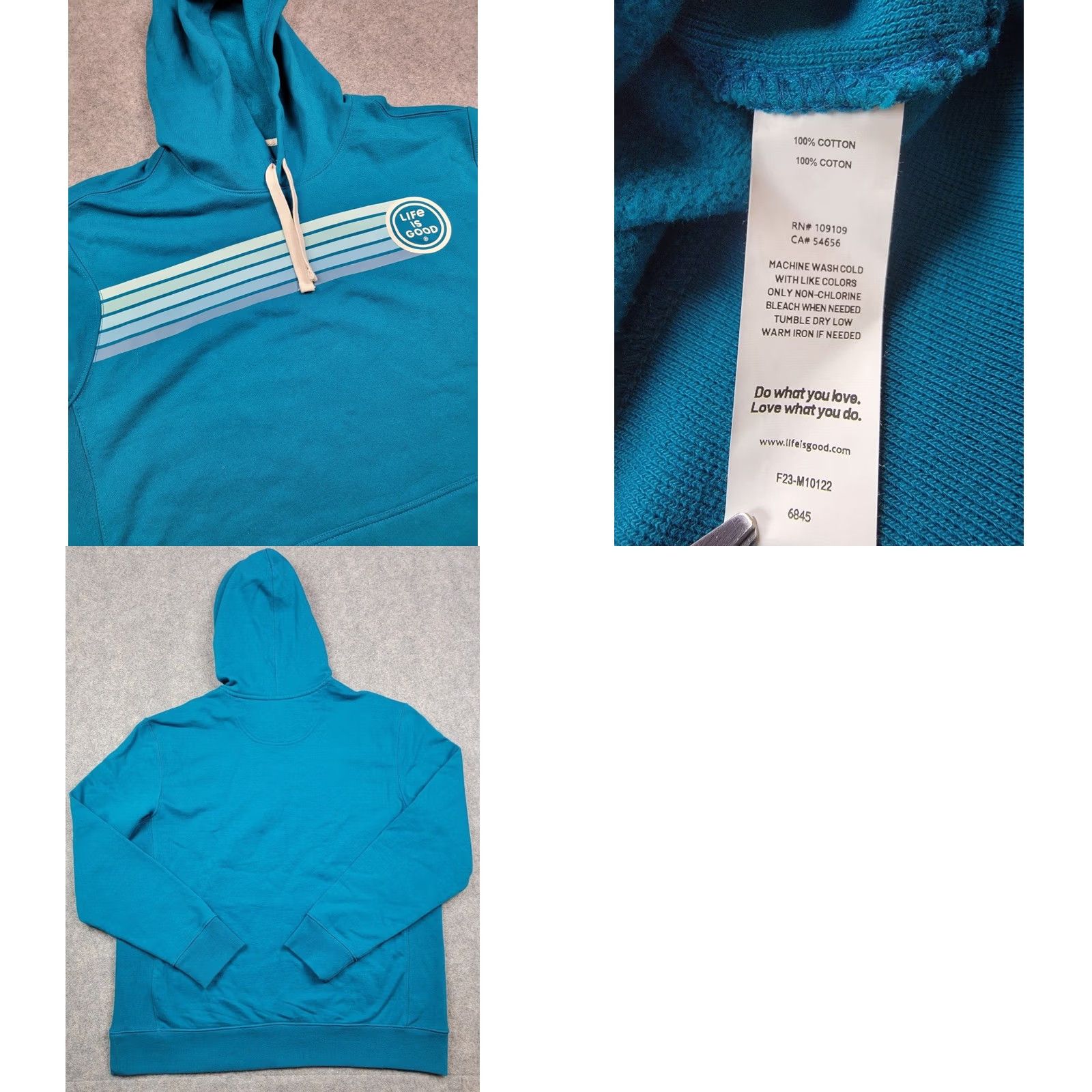Life is Good Life is Good Hoodie Mens XL Blue Logo Pullover Hooded Pockets Casual Classic Colorful Size US XL / EU 56 / 4 - 8 Thumbnail