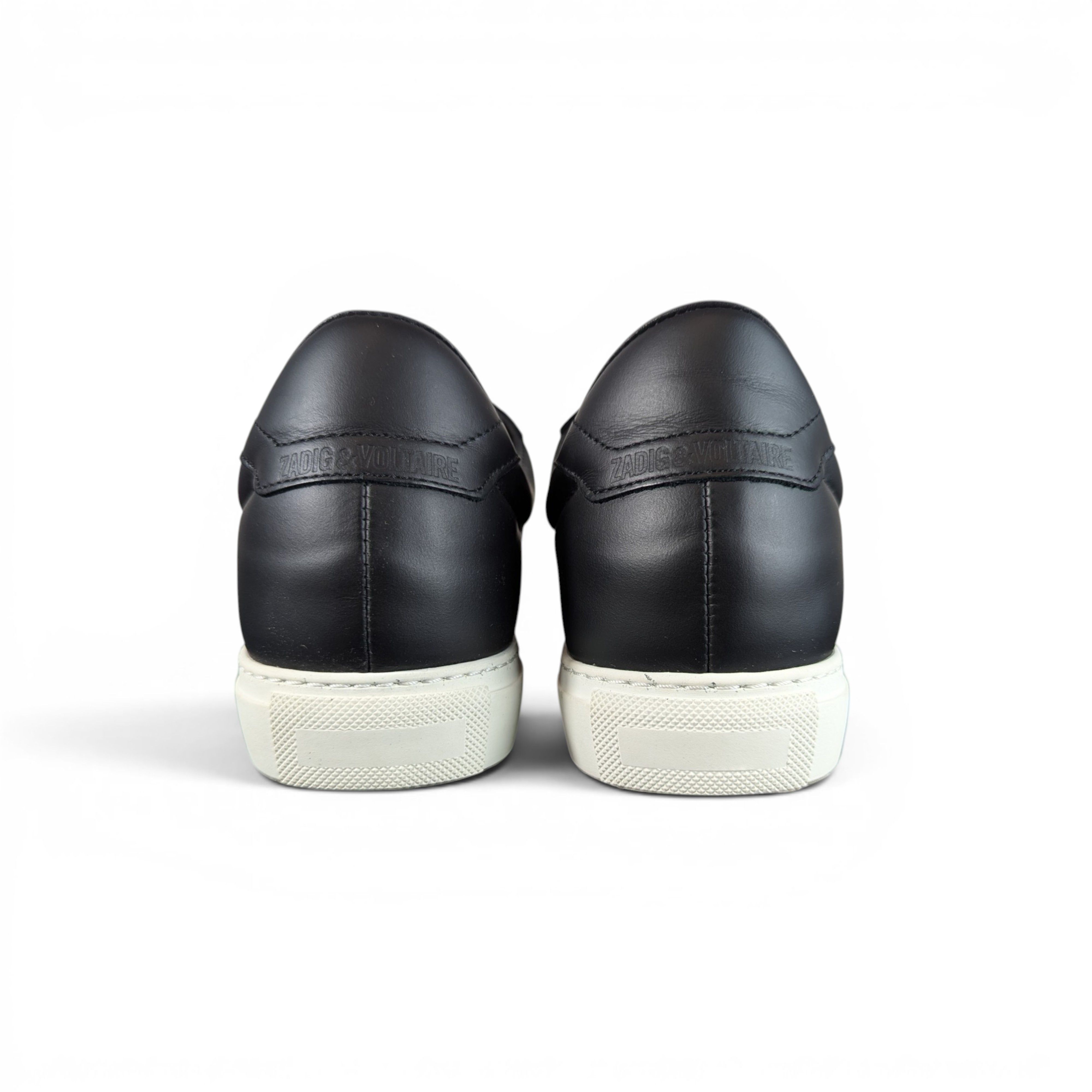 Zadig & Voltaire ZADIG & VOLTAIRE BLACK LEATHER SNEAKERS HEART Size US 6 / IT 36 - 6 Thumbnail