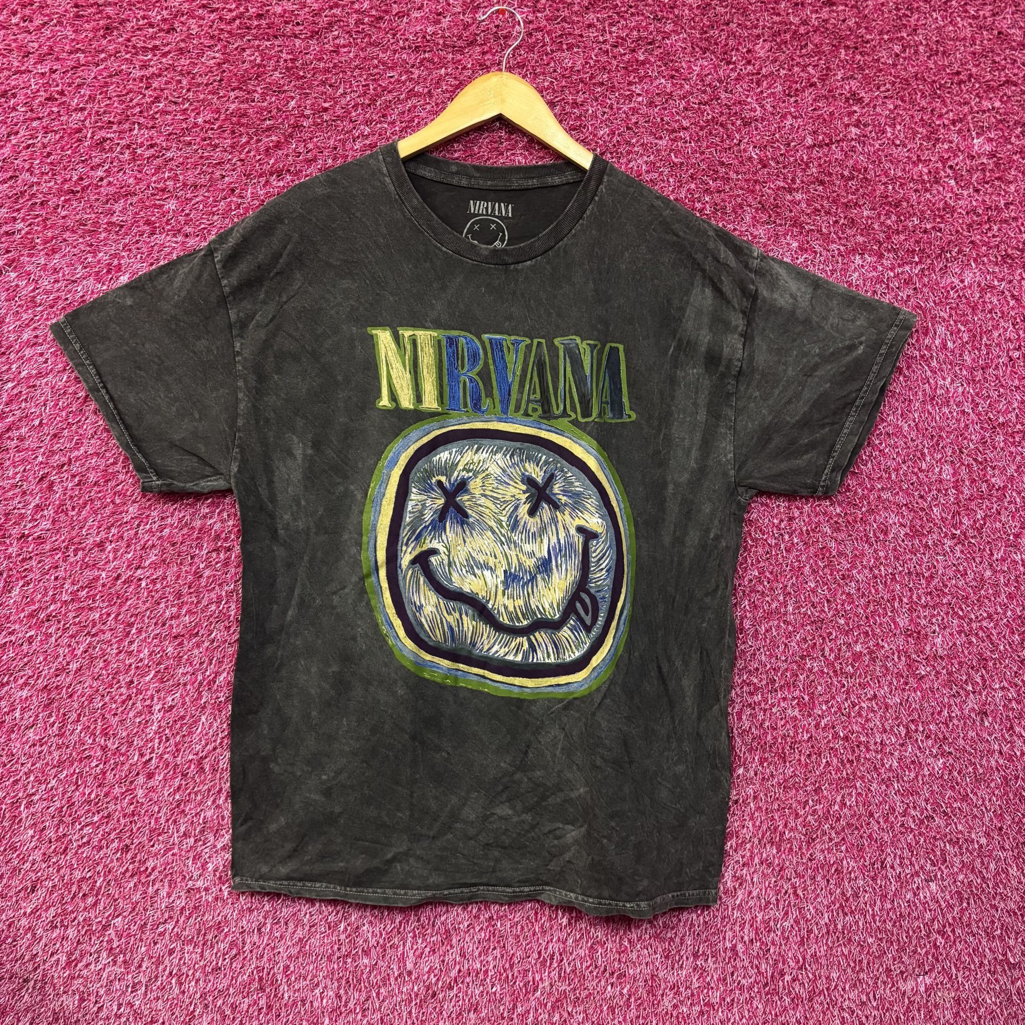 Nirvana Nirvana Graphic Smiley Face Charcoal T-Shirt XL Size US XL / EU 56 / 4 - 1 Thumbnail