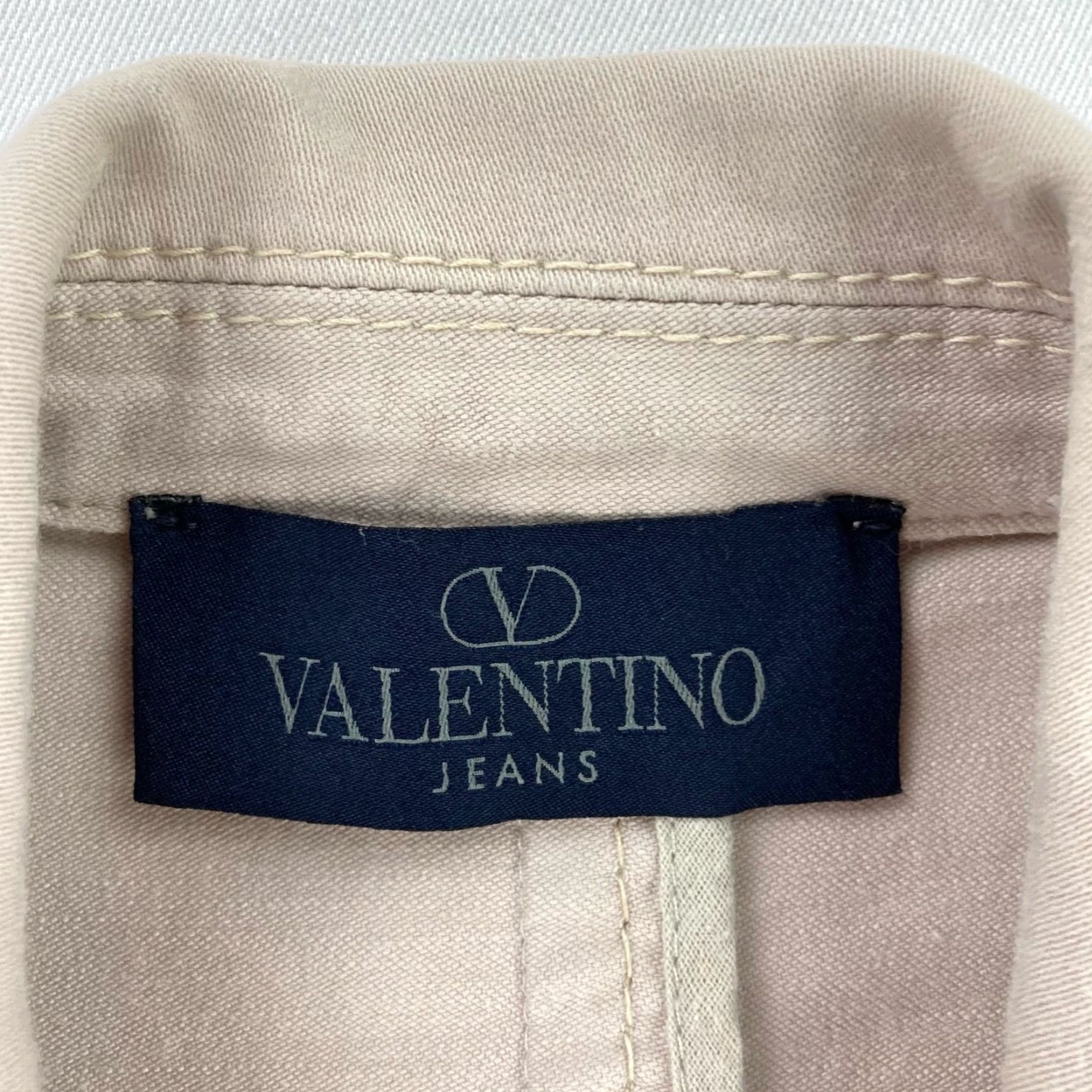 Valentino VINTAGE Valentino Blazer Women 2XS Beige Cotton Stretch 2-Button Jacket Suit Style Mens? Size 24" / US 00 / IT 34 - 3 Thumbnail