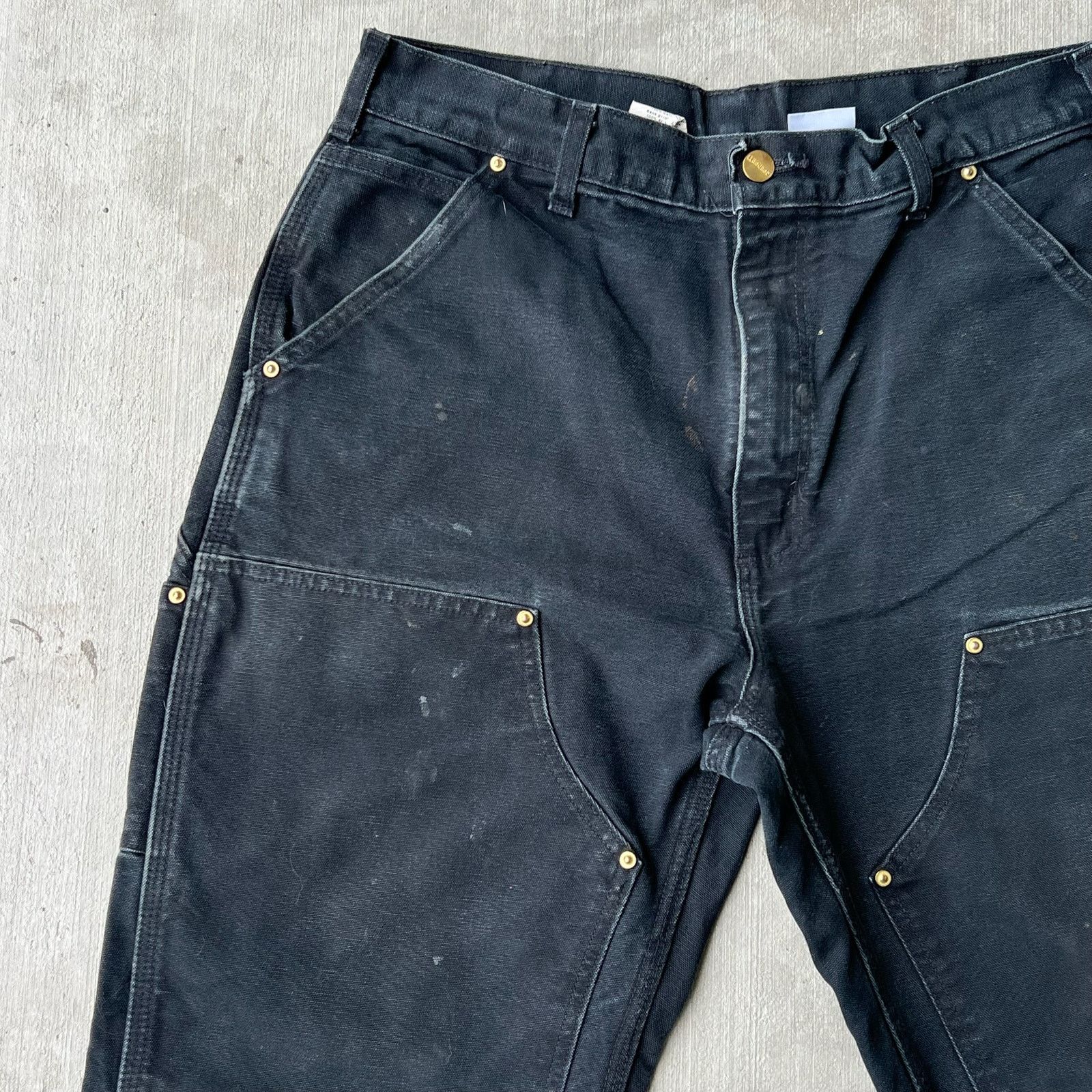 Carhartt × Vintage Carhartt faded black double knee work wear carpenter pants Size US 31 - 3 Thumbnail