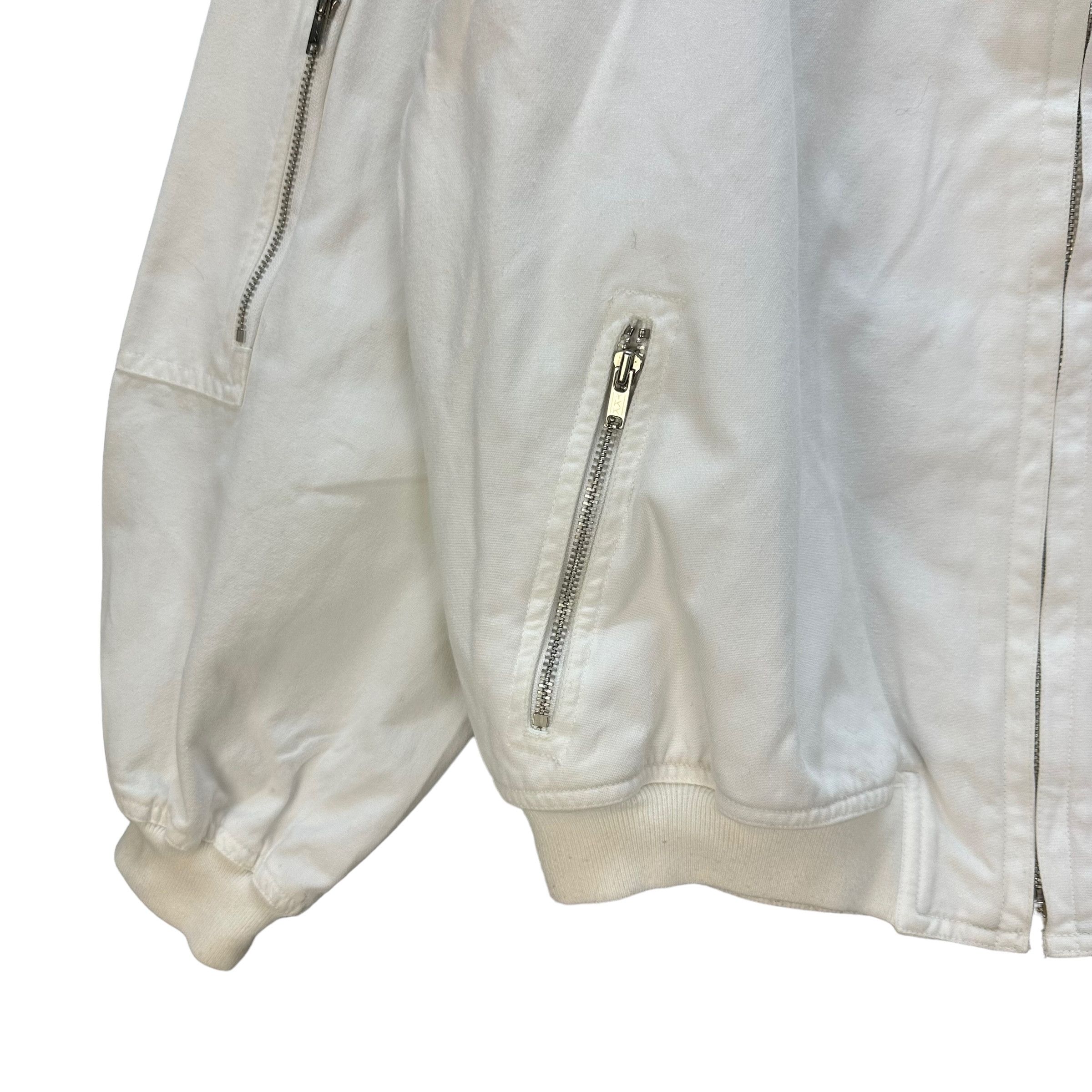 Issey Miyake IS ICONIC LABEL BIG LOGO WHITE BOMBER JACKET #9026-49 Size US L / EU 52-54 / 3 - 6 Thumbnail