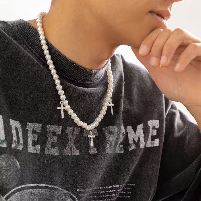 Jewelry Cross Pearl Necklace Size ONE SIZE - 2 Thumbnail