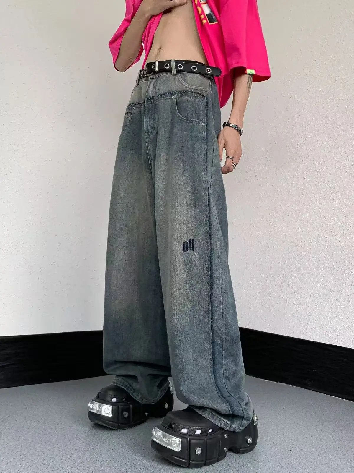 Designer × Japanese Brand Streetwear Designer Hip Hop Loose Casual Pants Size US 33 - 1 Thumbnail
