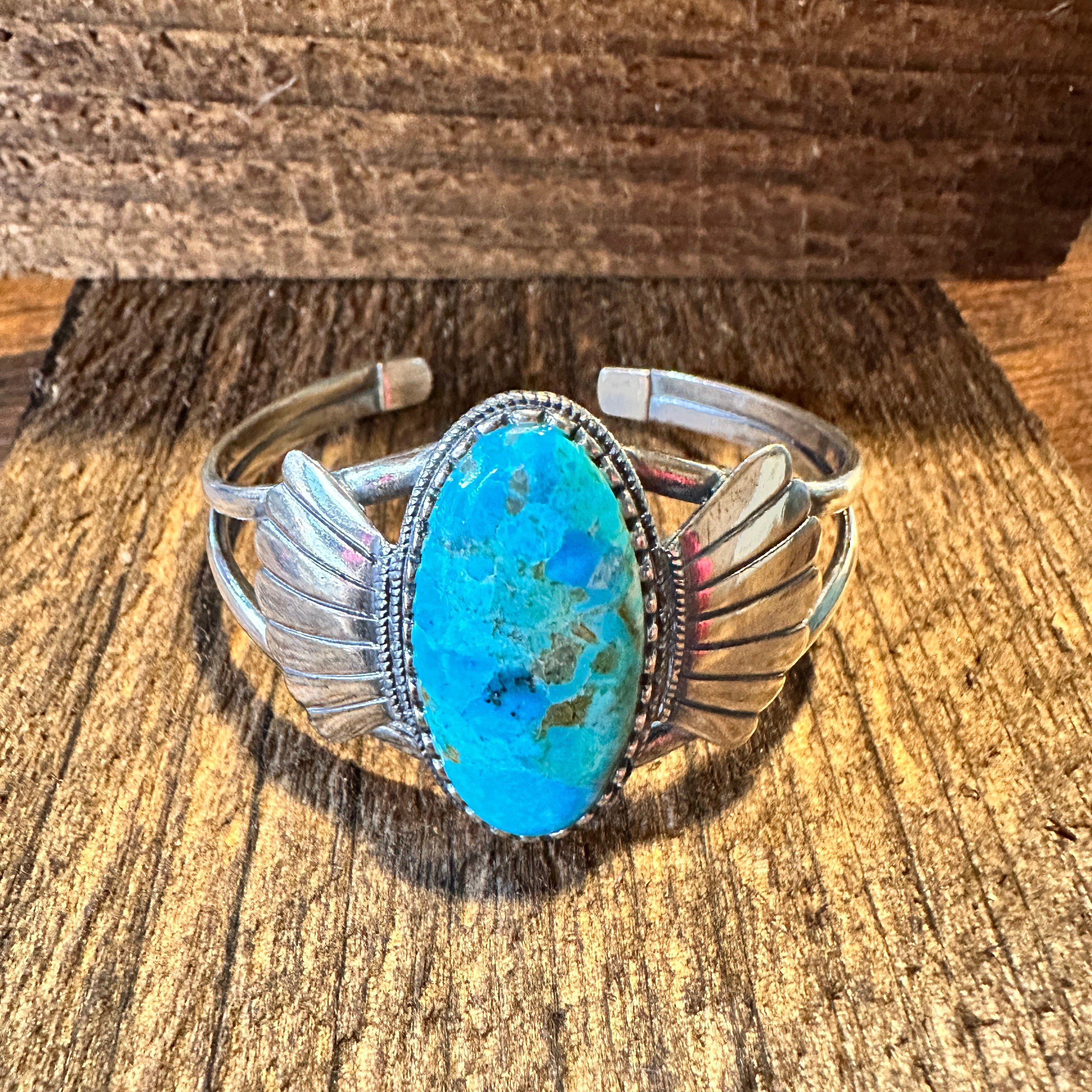 Other Native American Turquoise Winged Abedabun Sterling Silver Cu Size ONE SIZE - 3 Thumbnail