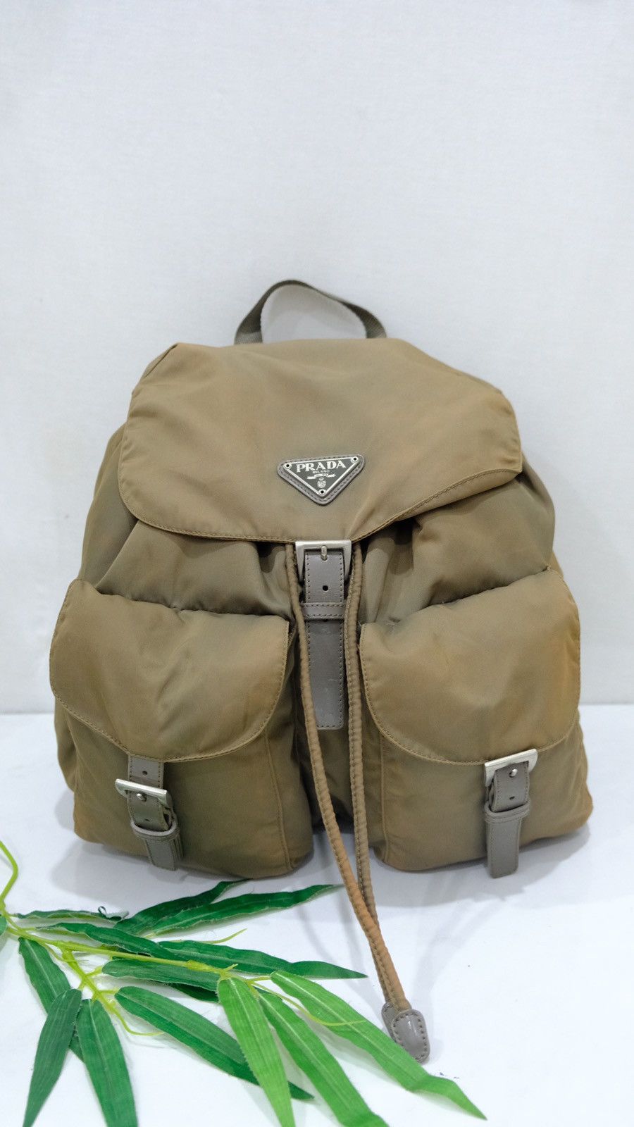Prada Authentic vintage Prada brown nylon backpack double pocket Size ONE SIZE - 2 Thumbnail