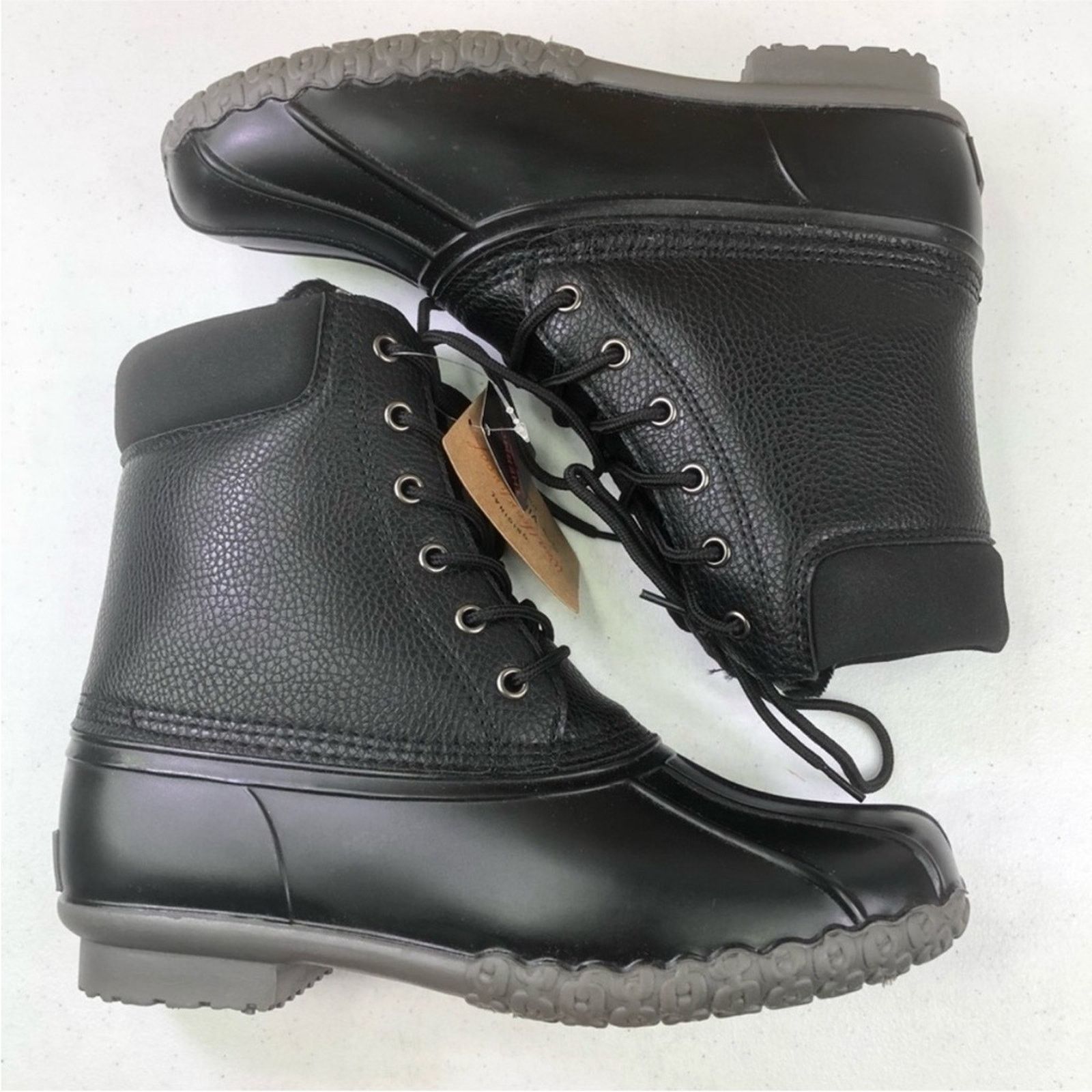 Weatherproof WEATHERPROOF Black Leather Rubber Snow Rain Ankle Boots Shoe Size US 9.5 / IT 39.5 - 2 Thumbnail