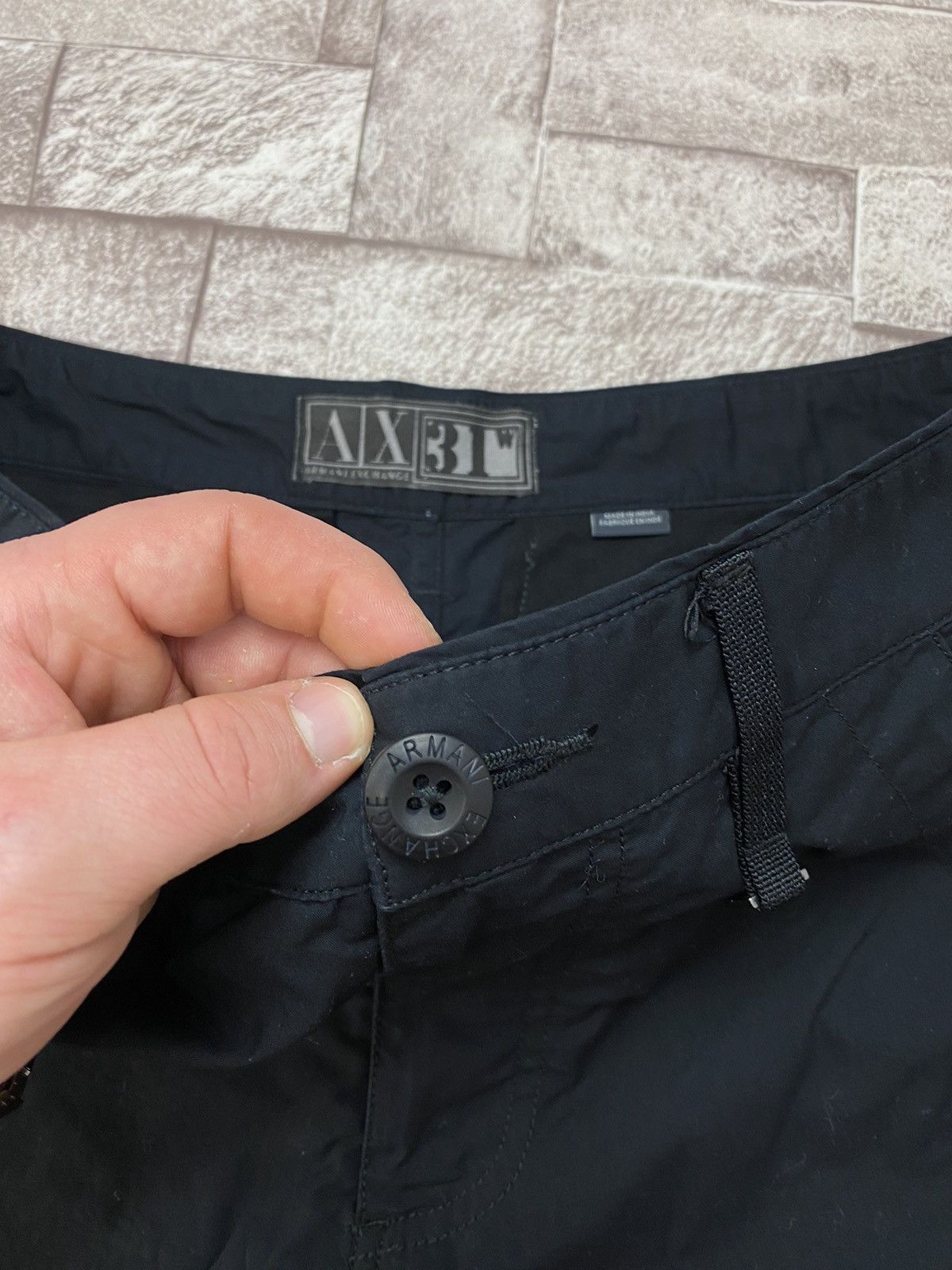 Armani Exchange × Band Tees Armani Cargo Shorts pants Silver Logo 31 by Kanye West Size US 31 - 4 Thumbnail