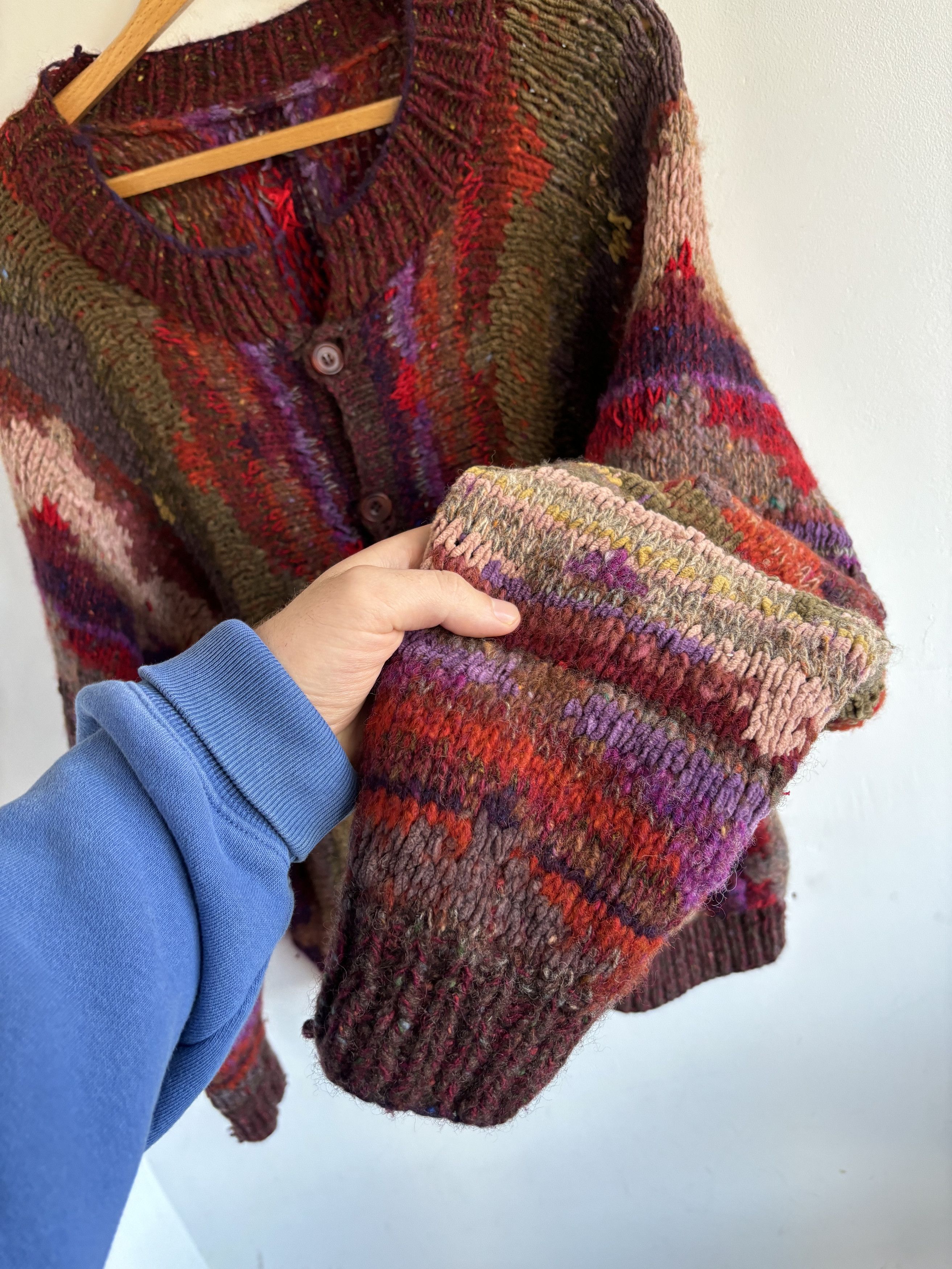 Handmade Knitted Oversized Gradient Cardigan Size US XL / EU 56 / 4 - 5 Thumbnail