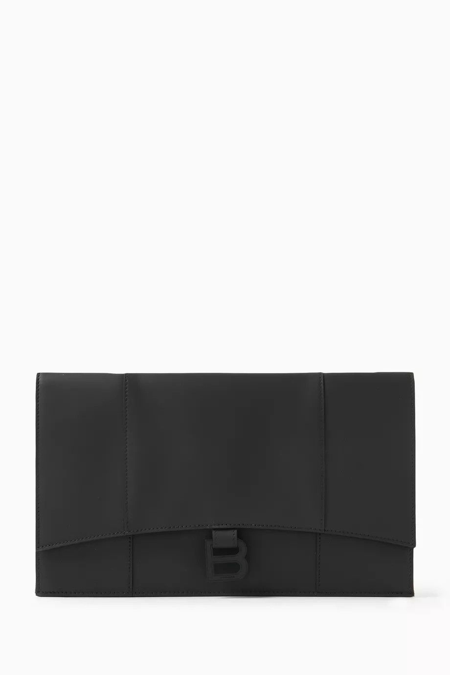 Balenciaga o1mt1gz0125 Size: OS / Hourglass Flat Pouch With Flap Black Size ONE SIZE - 1 Thumbnail