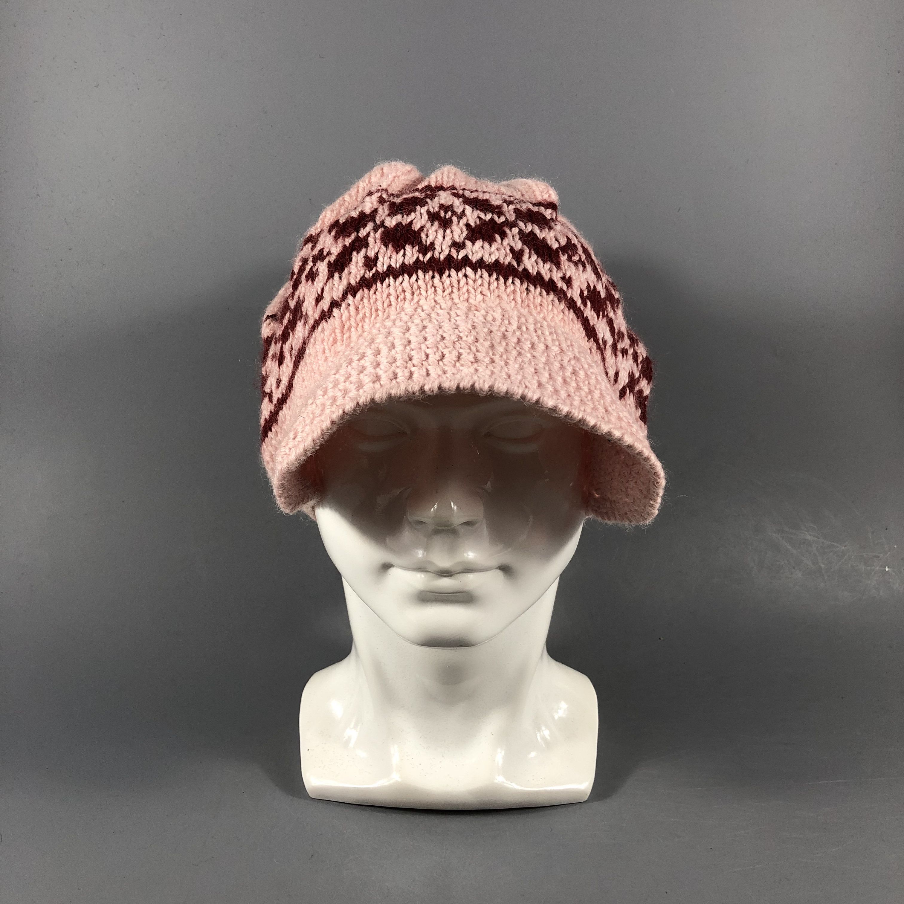 Japanese Brand Unknown Visor Knit Bobble Beanie Snowcap Snow Hat B936 Size ONE SIZE - 2 Thumbnail