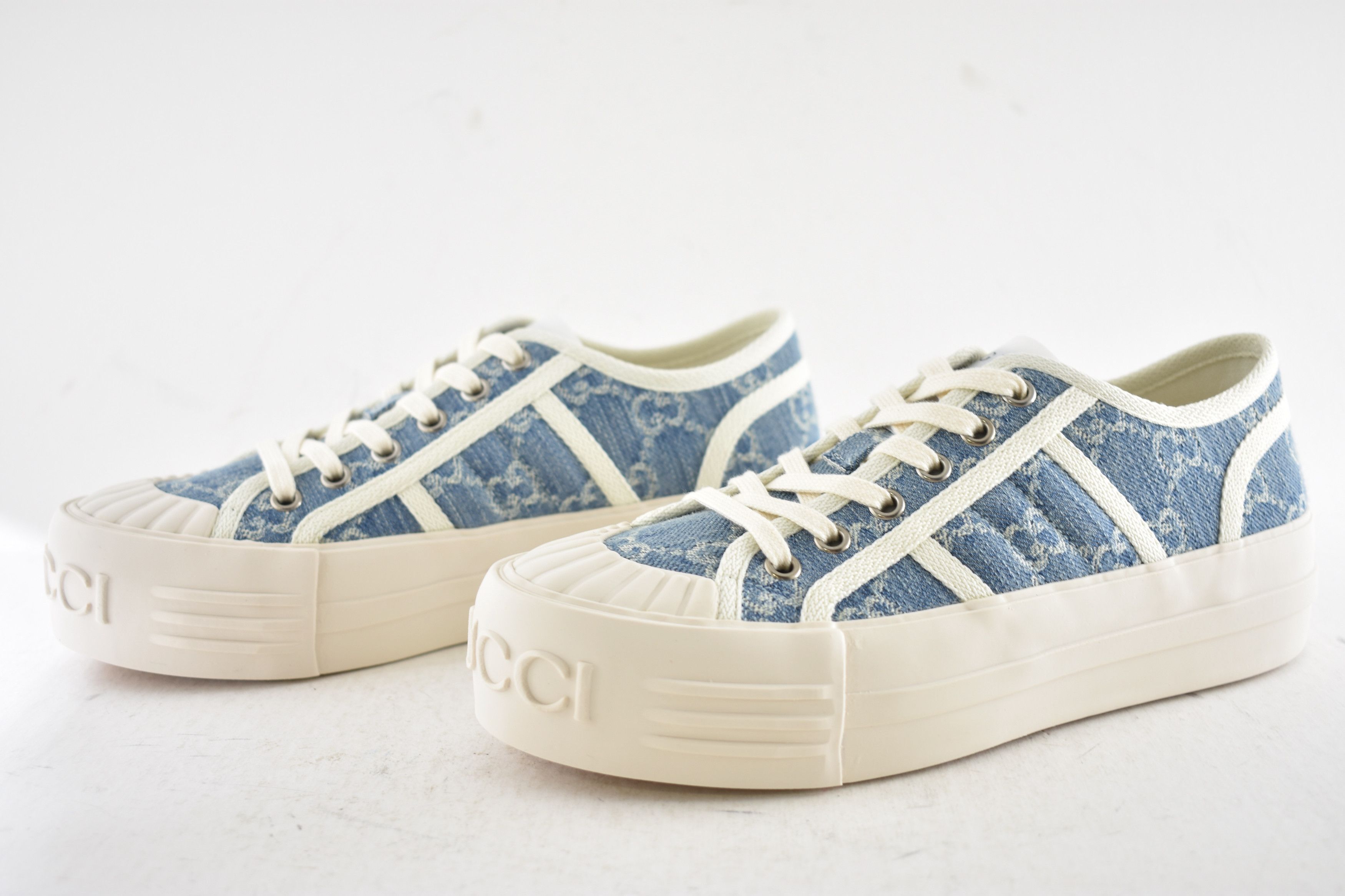Gucci Gucci Chunky Monogram GG Logo Denim Platform Sneakers 36.5 Size US 6.5 / IT 36.5 - 16 Thumbnail