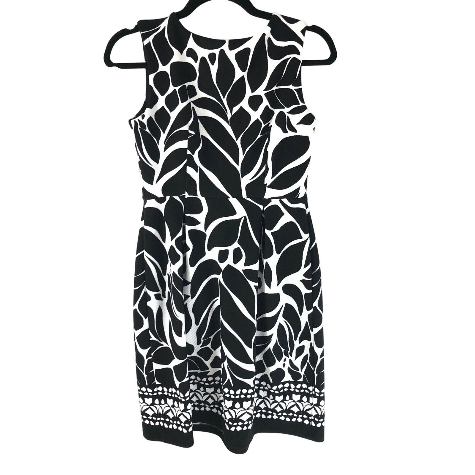 Other Enfocus Studio Sheath Dress Pleated Sleeveless Floral Black Size S / US 4 / IT 40 - 2 Thumbnail