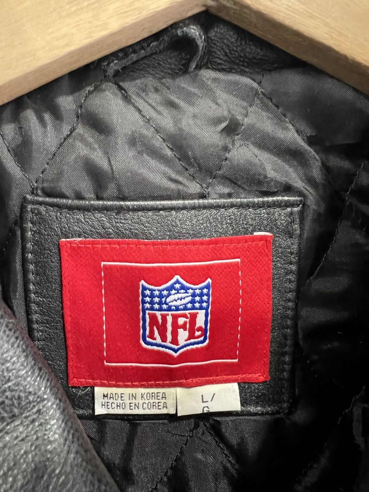 Vintage Vintage Nfl Superbowl Varsity Wool Jacket leather sleeves Size US L / EU 52-54 / 3 - 5 Thumbnail