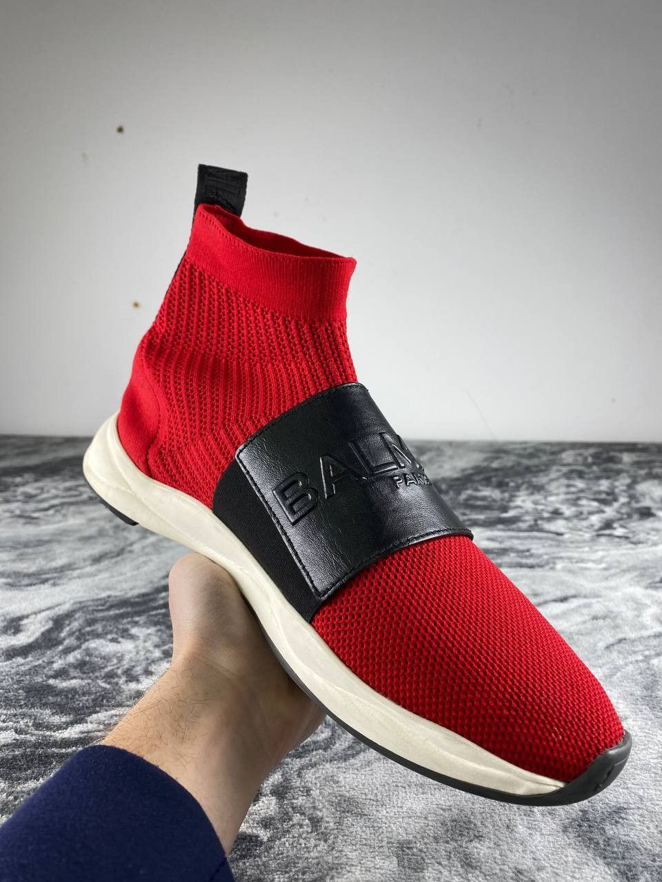 Balmain Balmain Cameron Runner High-Top Sneakers Men Size 9 Red Size US 9 / EU 42 - 13 Thumbnail