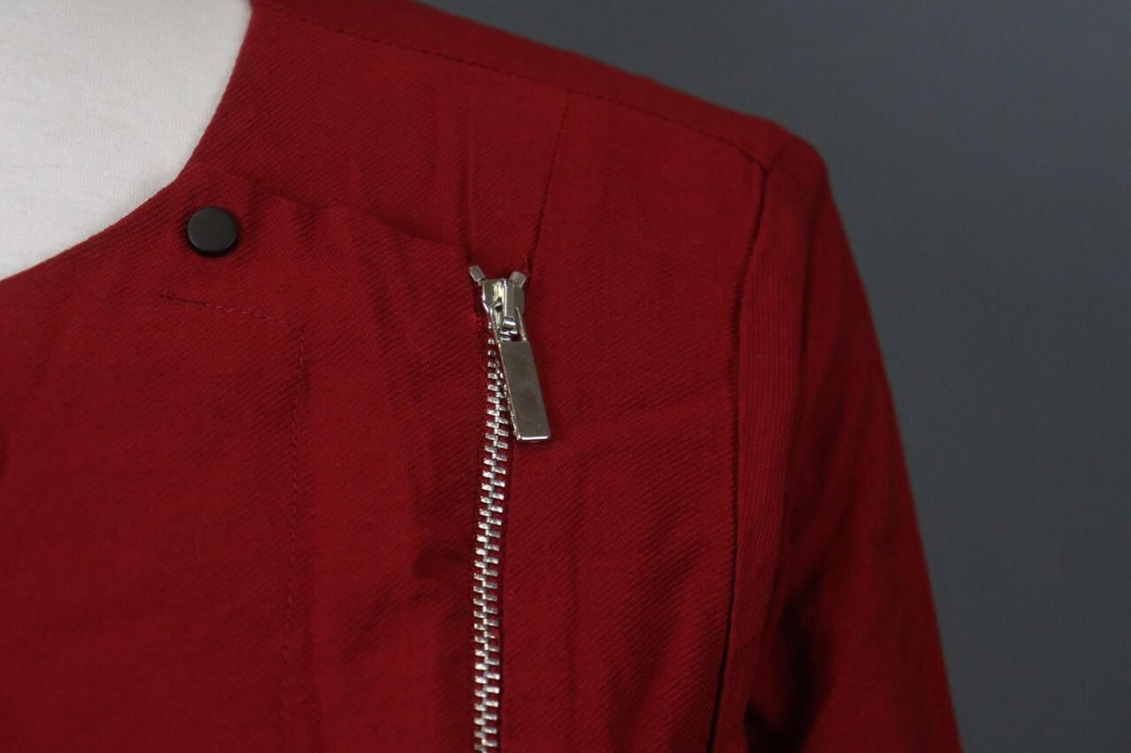 Designer Cop Copine Red Viscose Round Front Wrap Subra Top Size 42 Size M / US 6-8 / IT 42-44 - 4 Thumbnail