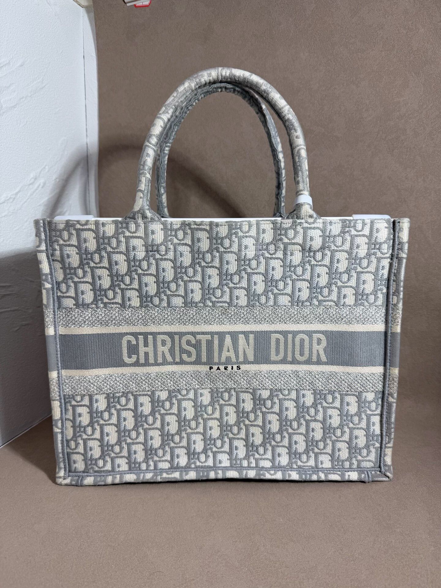 Dior Dior Gray Book Tote with Embossed Design Size ONE SIZE - 1 Thumbnail