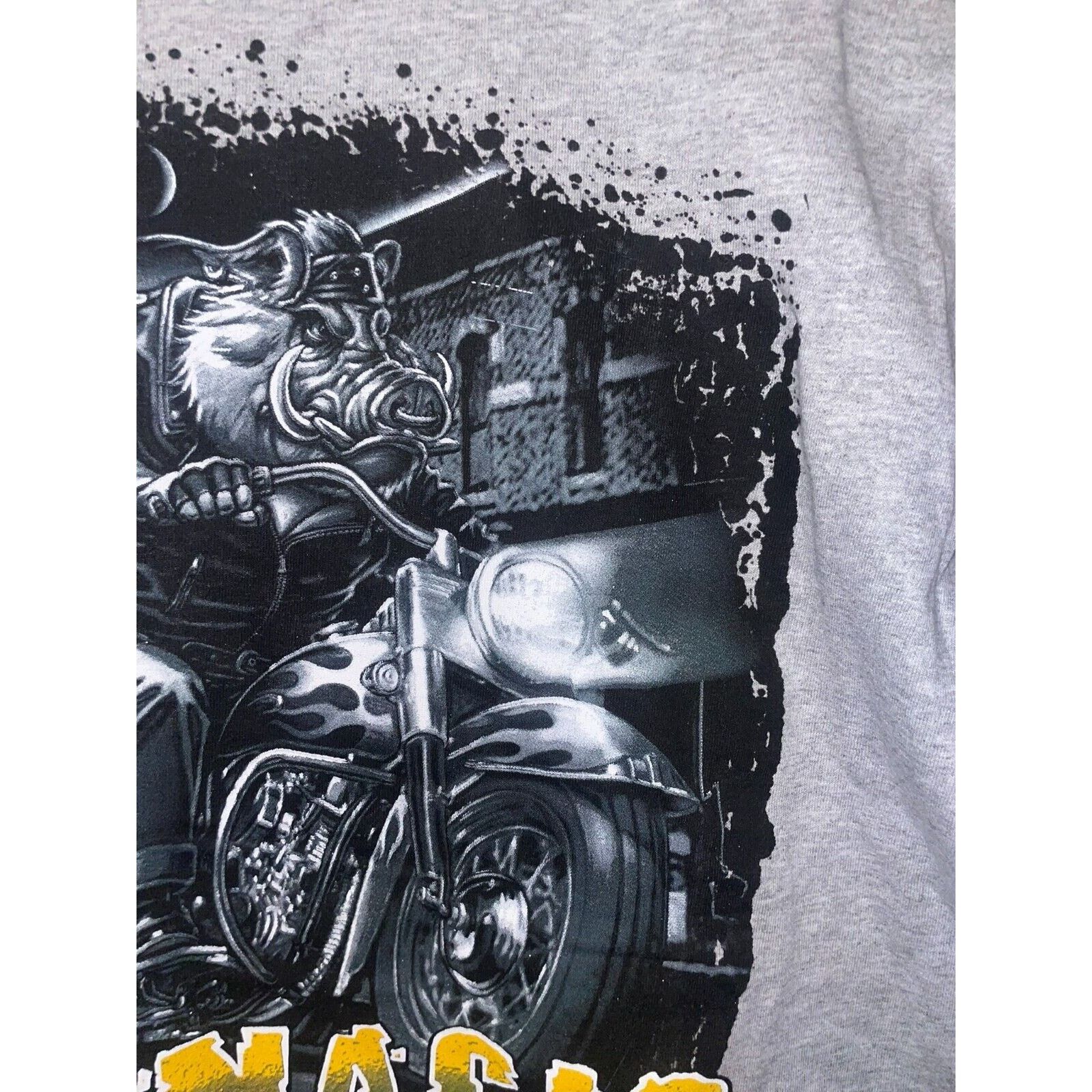 Gildan Ignacio CO Colorado Hog Biker Graphic M Gray Tee 2000s Size US M / EU 48-50 / 2 - 7 Thumbnail