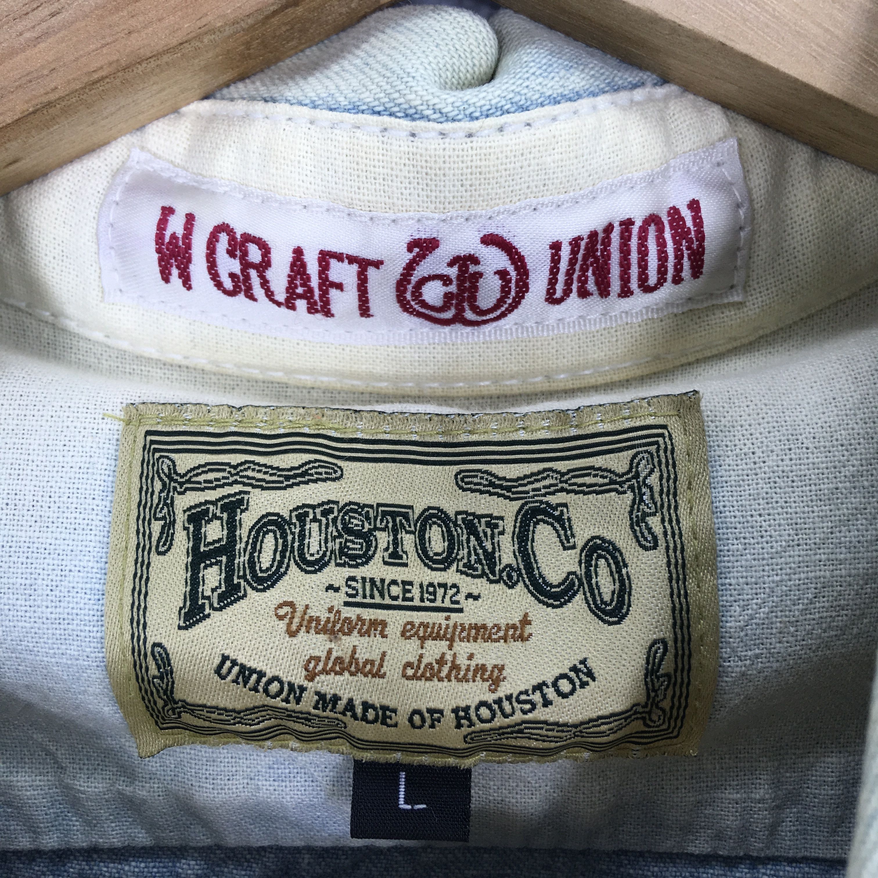 Japanese Brand Vintage Houston Union Made Stone Wash Japan Denim Shirt Size US M / EU 48-50 / 2 - 11 Thumbnail