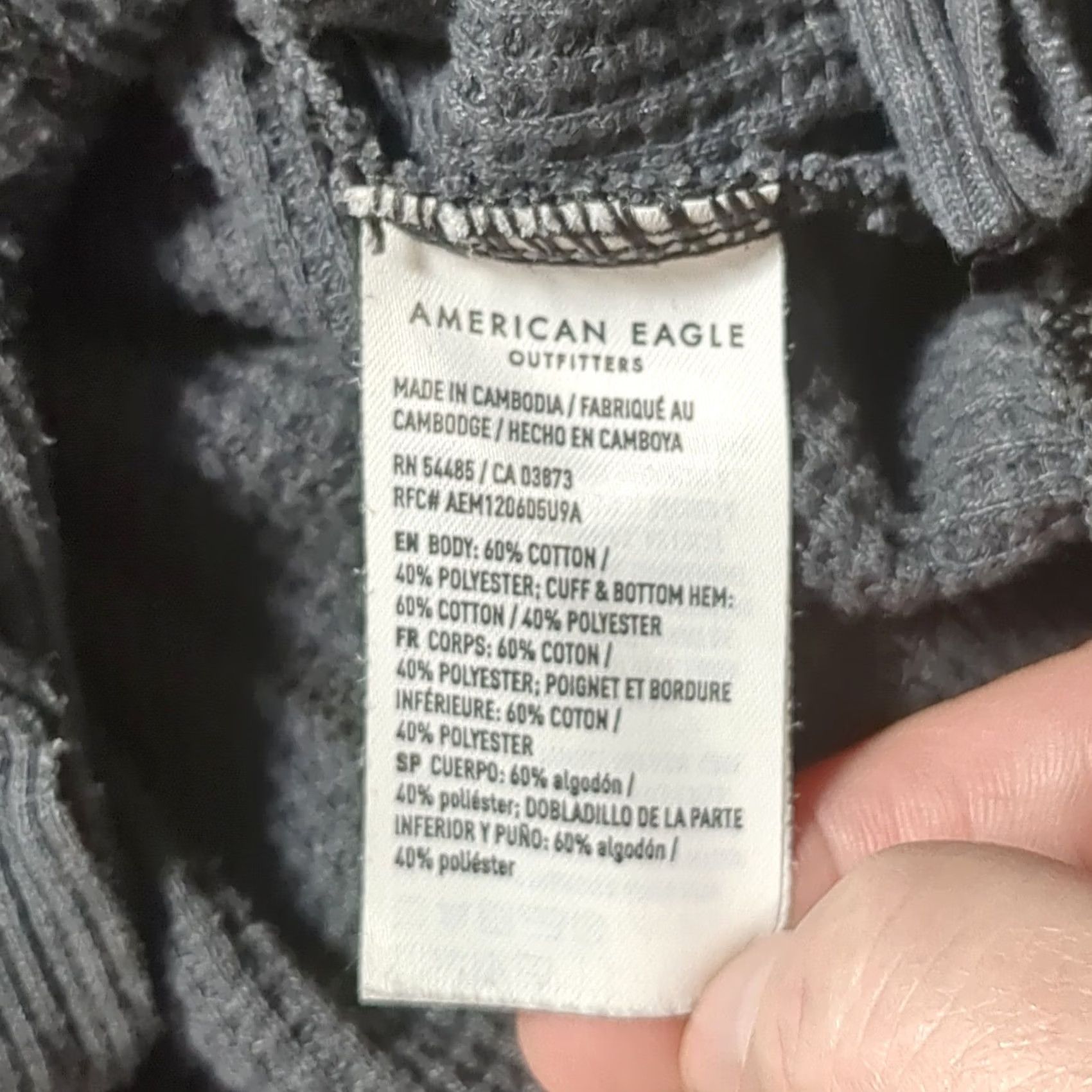 American Eagle Outfitters VINTAGE American Eagle Seriously Lived-In Waffle Knit Thermal Top Grey Small Oversized Size S / US 4 / IT 40 - 5 Thumbnail