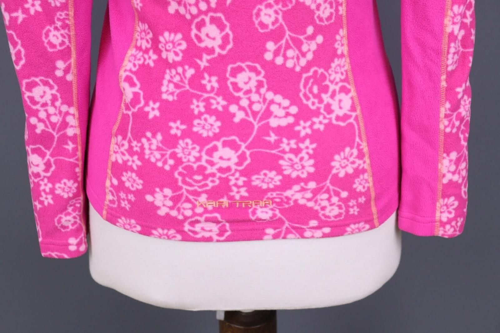 Designer Kari Traa Pink Floral Full Zip Fleece Jacket Size XS Size XS / US 0-2 / IT 36-38 - 10 Thumbnail