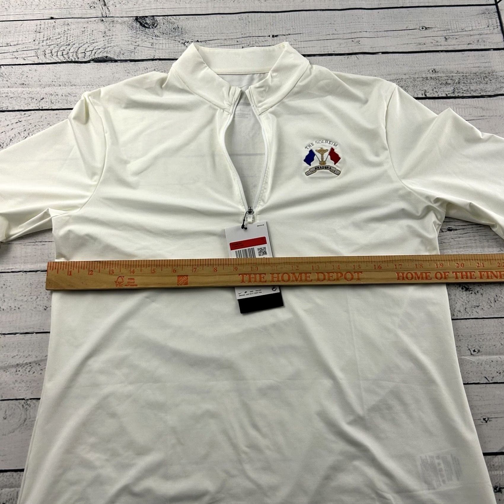 Nike Nike Dri-Fit Slim Pullover Jacket Women's Large White Golf Shirt Size L / US 10 / IT 46 - 6 Thumbnail