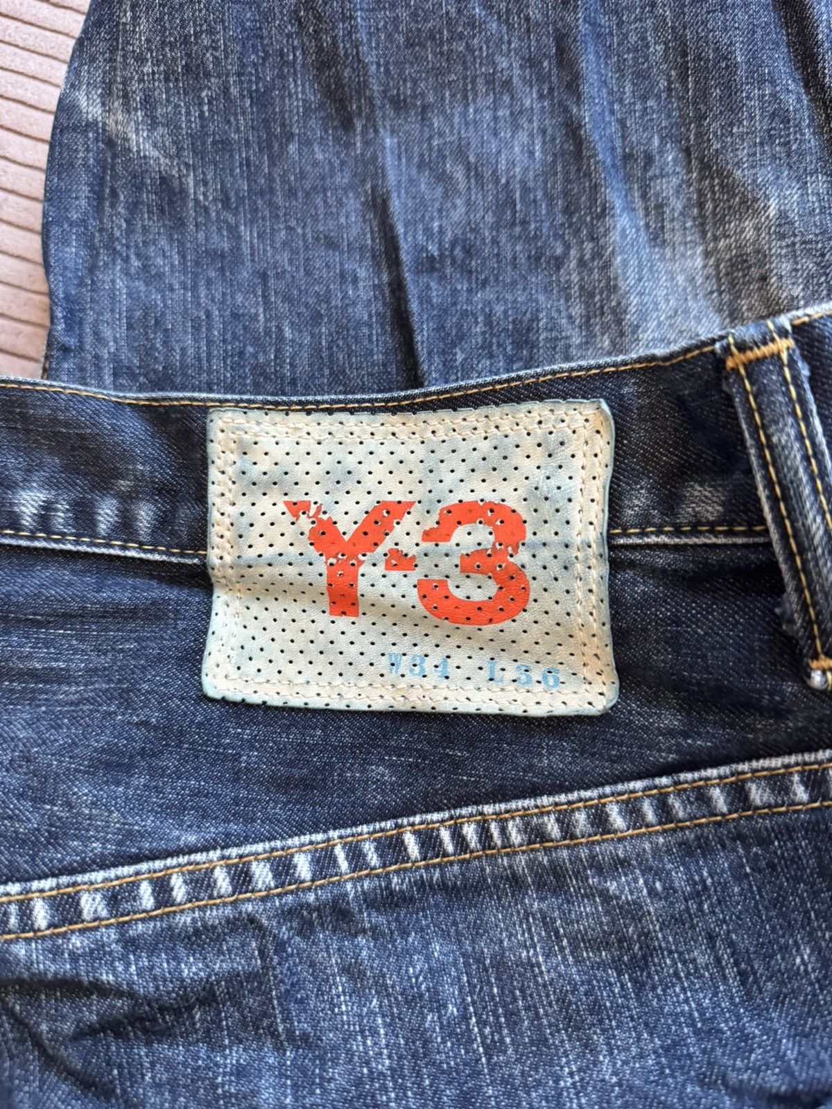 Y-3 Y-3 'SS/2004' RUNWAY 3-Stripe LOGO Blue Denim JEANS Sz 34 Size US 34 / EU 50 - 18 Thumbnail
