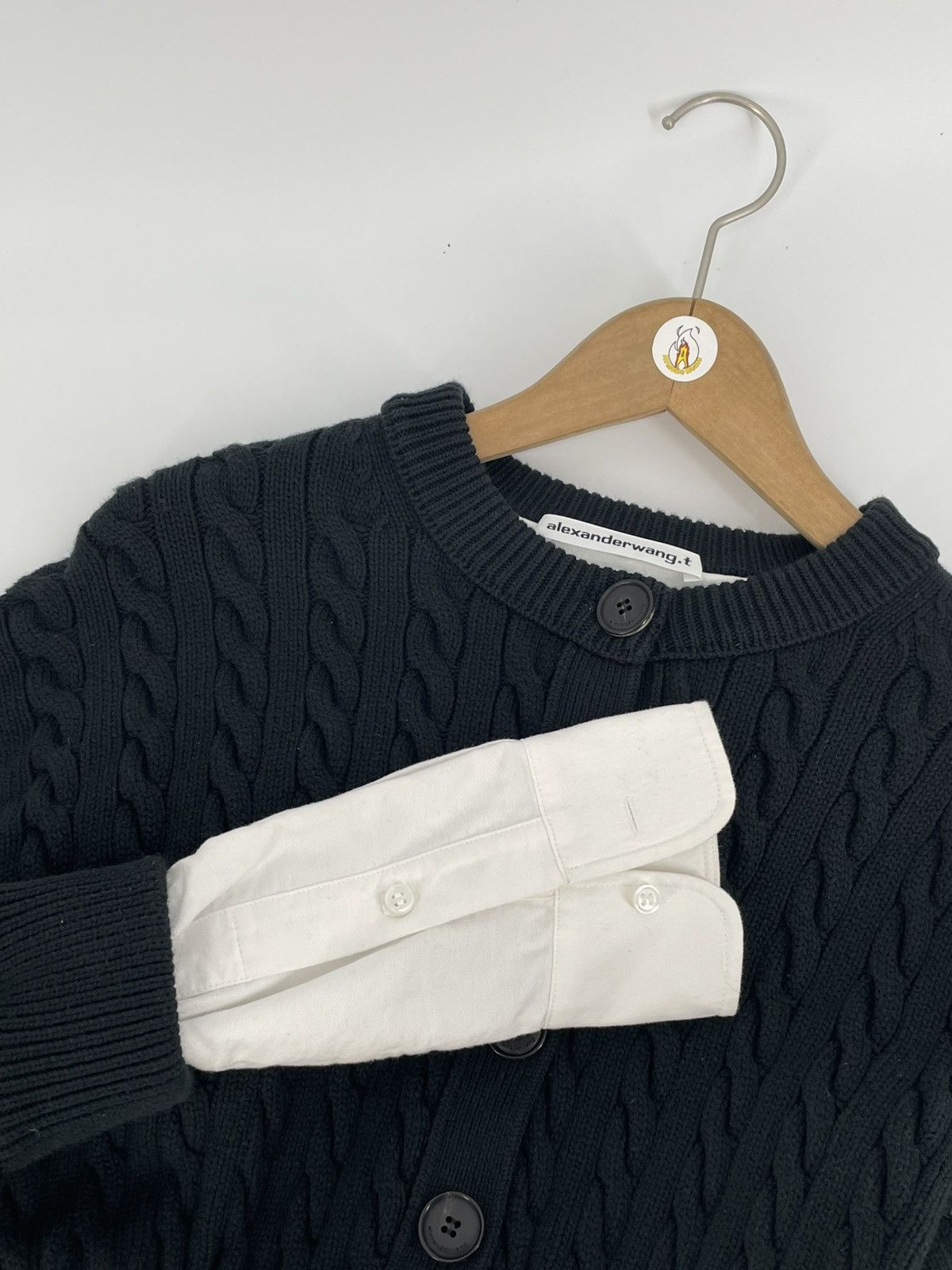T by Alexander Wang T by Alexander Wang Bi Layer Cable Knit Cardigan Size XS / US 0-2 / IT 36-38 - 1 Thumbnail