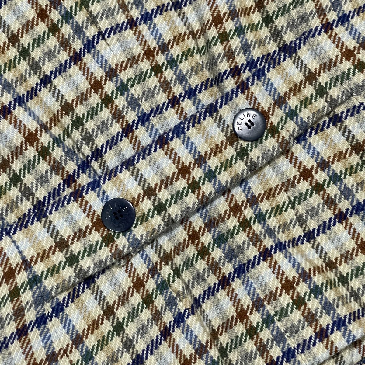 Celine ‼️RARE‼️ Vtg 70s Celine Paris Burgeois Chic Wool Plaid Blazer Size M / US 6-8 / IT 42-44 - 20 Thumbnail