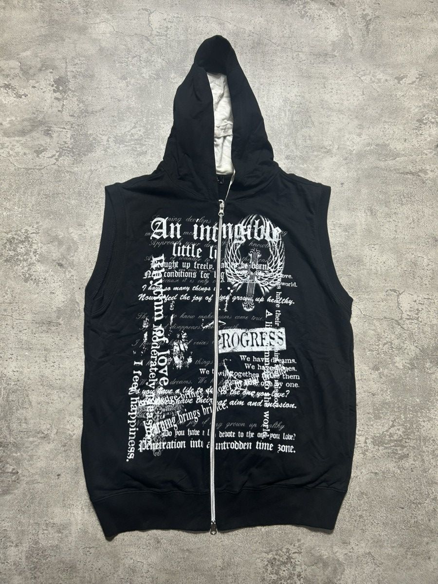Japanese Brand Y2K Triune 3 Design - Double Layer Poem Vest Hooded Size US M / EU 48-50 / 2 - 1 Thumbnail