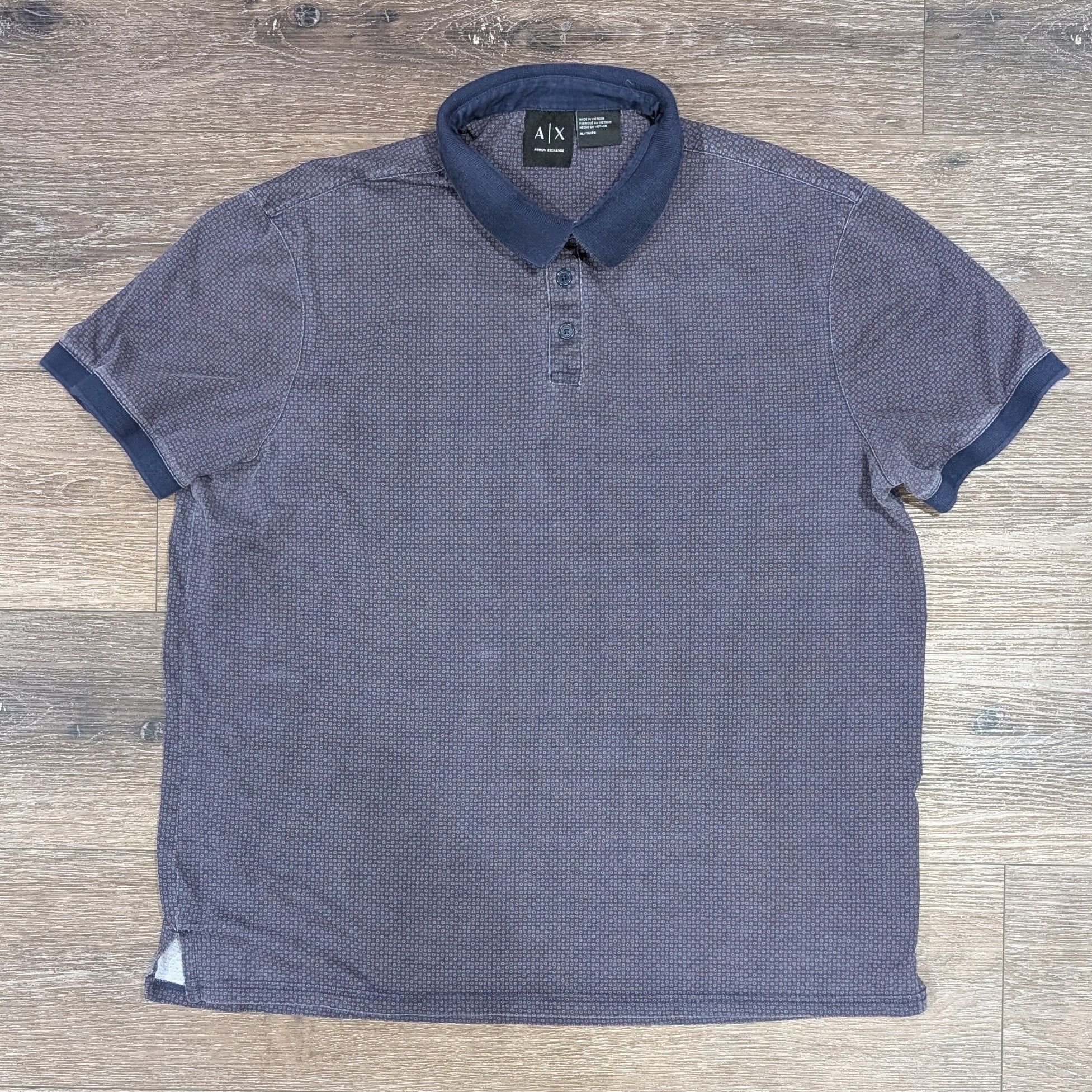 Armani Exchange Armani Exchange blue patterned polo shirt - SIZE XL Size US XL / EU 56 / 4 - 1 Thumbnail